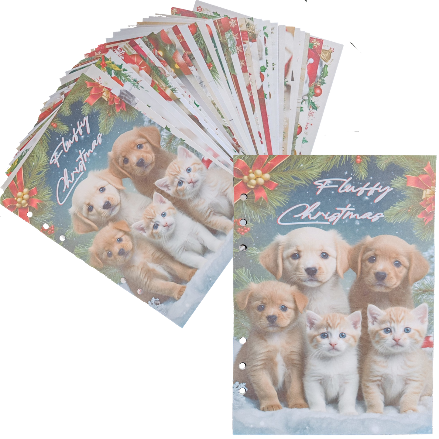 Fluffy Christmas - DIN A5 / DIN A6 Journaleinlagen