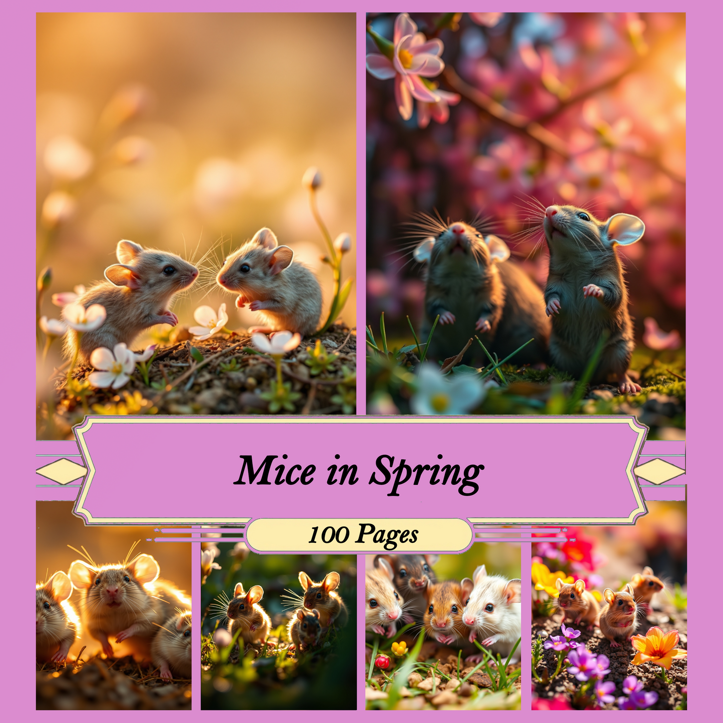 Mice in Spring | Digital Download | 100 Bilder | Scrapbook | DIN A4