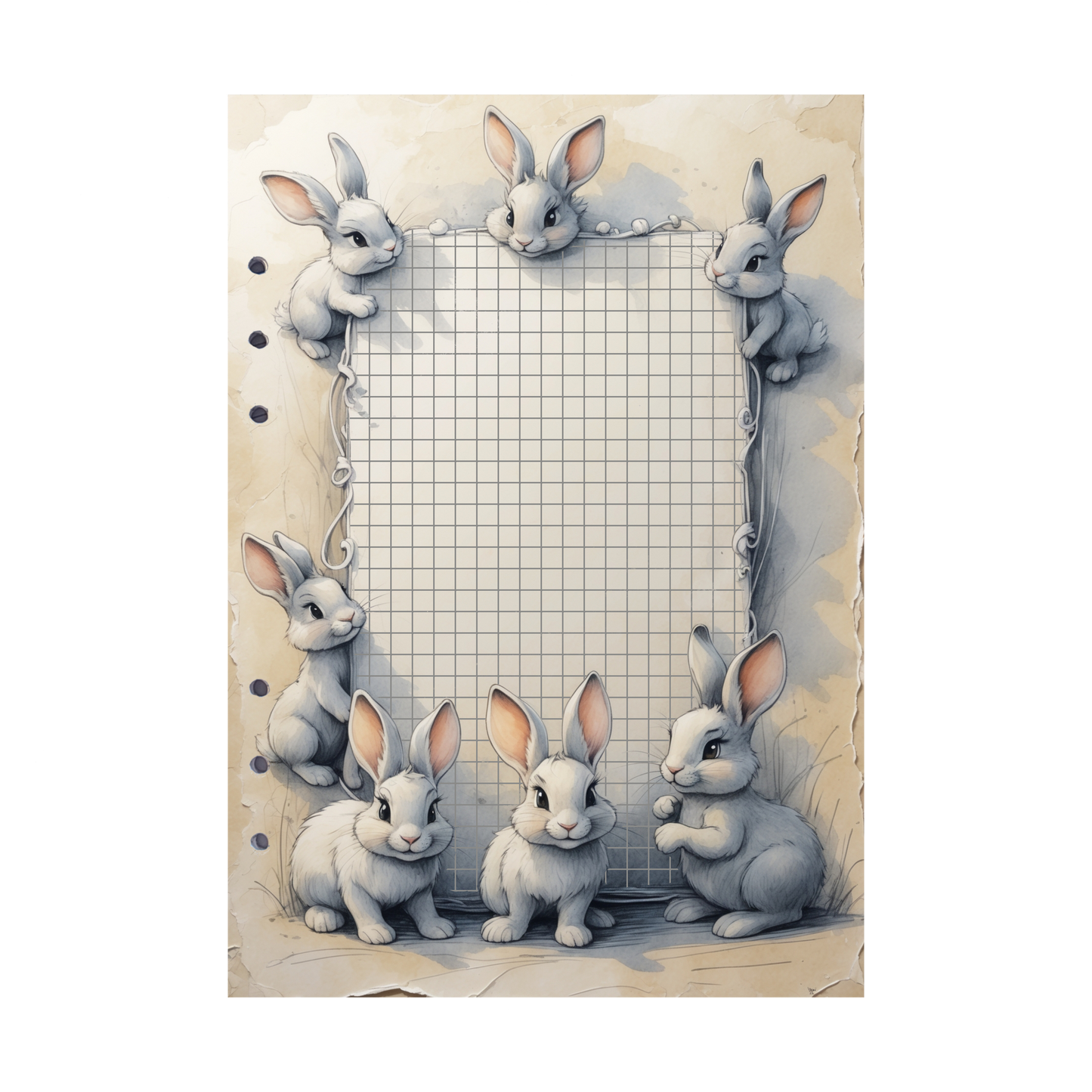DIN A5 Ringbucheinlagen 6-fach Lochung mit Motiv | Happy Easter 10