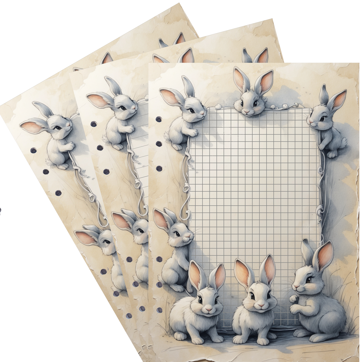 DIN A5 Ringbucheinlagen 6-fach Lochung mit Motiv | Happy Easter 10