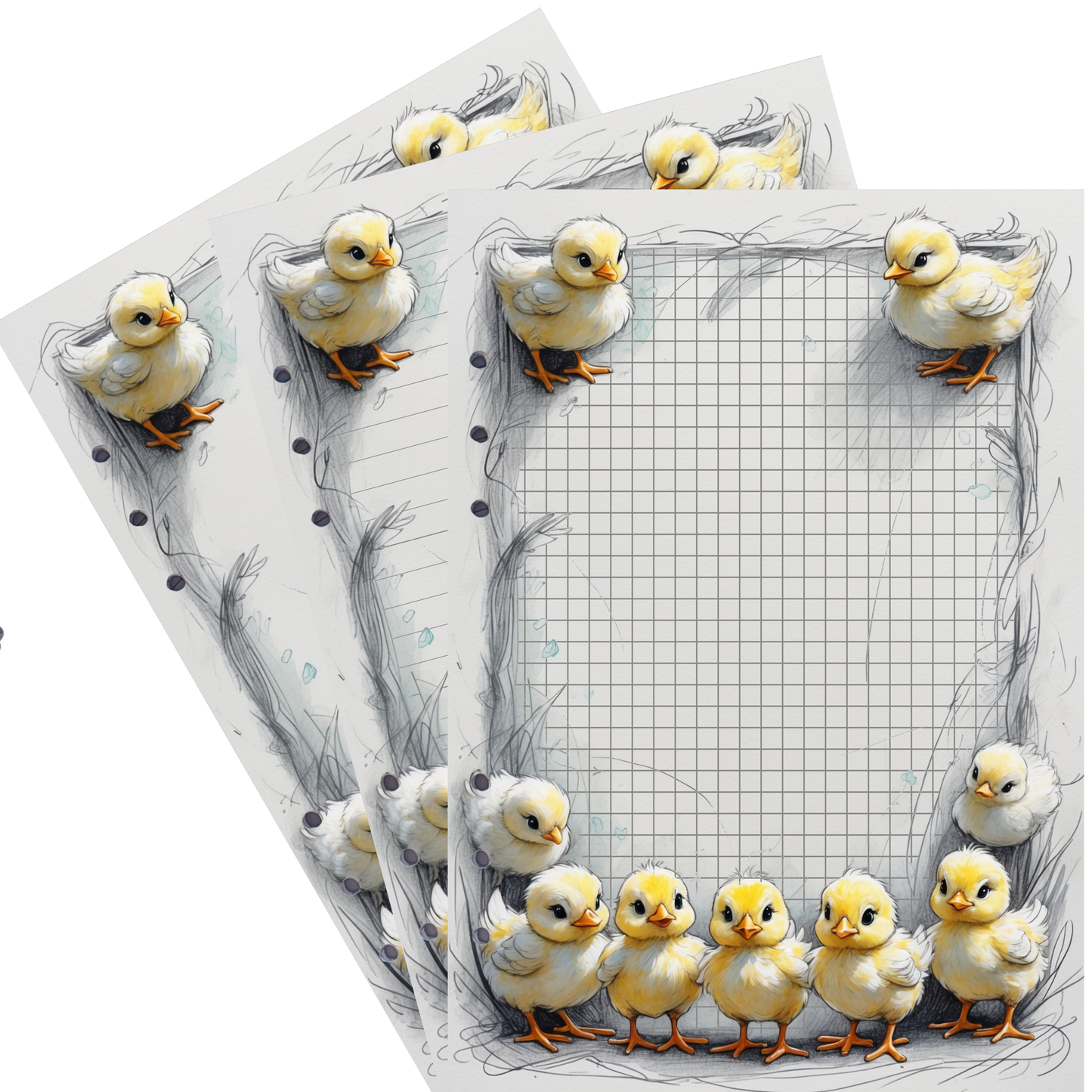 DIN A5 Ringbucheinlagen 6-fach Lochung mit Motiv | Happy Easter 11