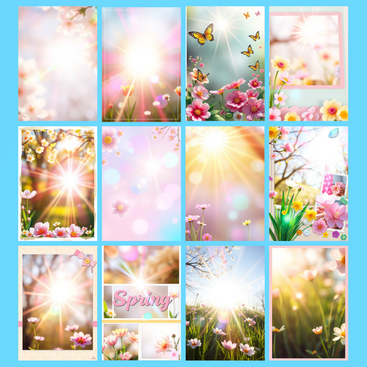 Sunny Spring | Digital Download | 100 Bilder | Scrapbook | DIN A4