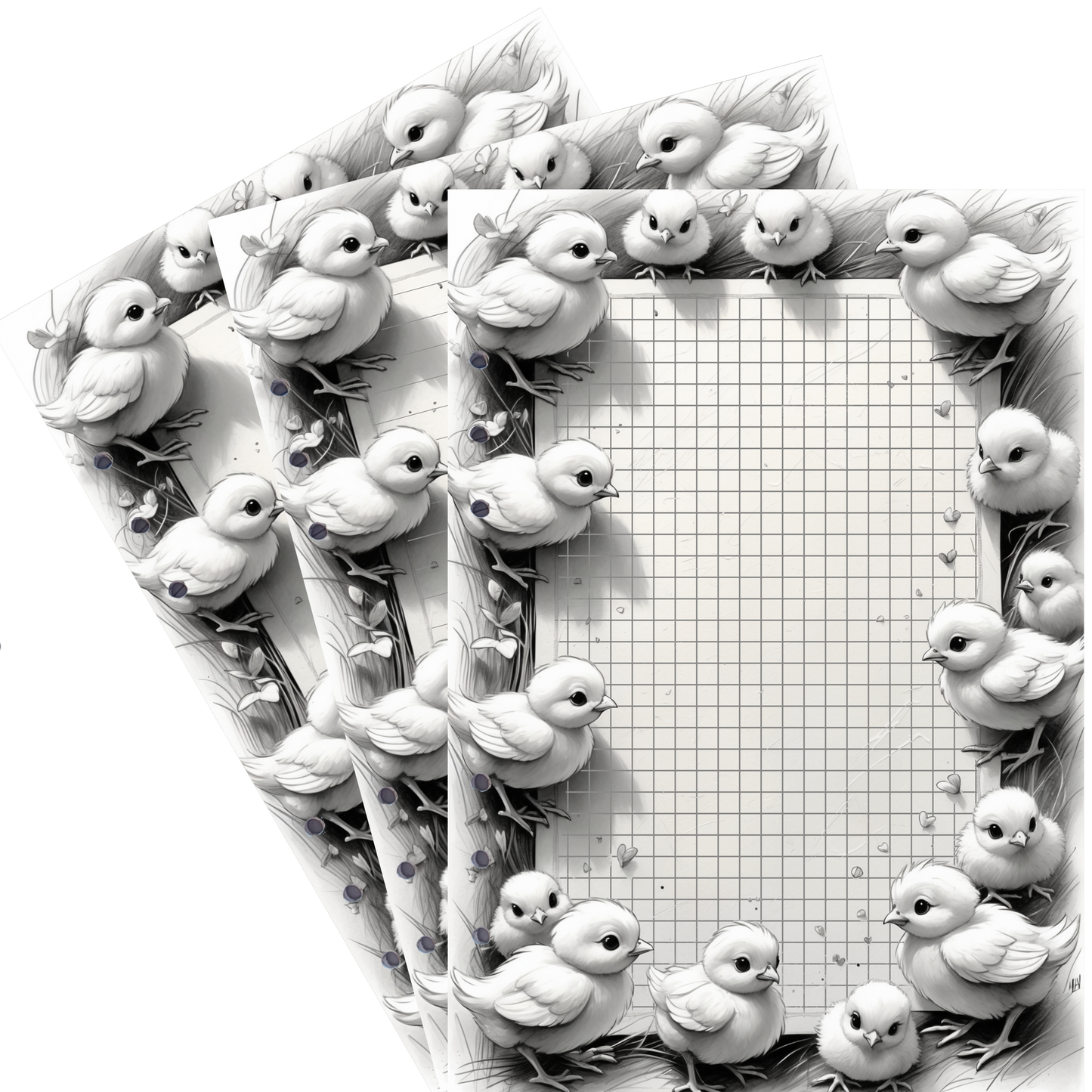 DIN A5 Ringbucheinlagen 6-fach Lochung mit Motiv | Happy Easter 1
