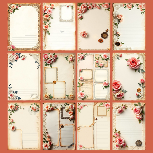 Shabby Chic - Rose Notes | Digital Download | 100 Bilder | Scrapbook | A4