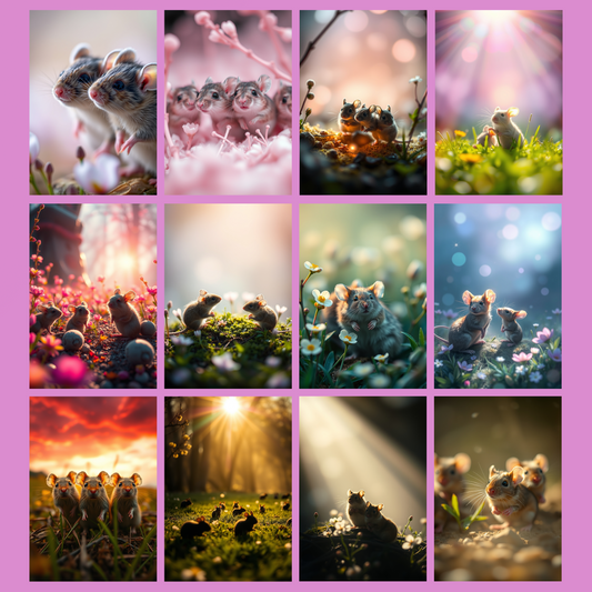 Mice in Spring | Digital Download | 100 Bilder | Scrapbook | DIN A4