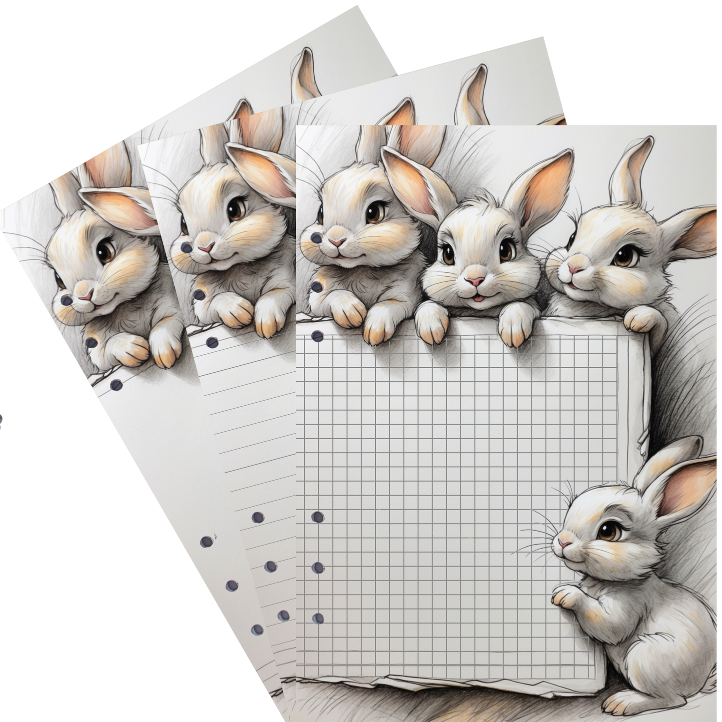 DIN A5 Ringbucheinlagen 6-fach Lochung mit Motiv | Happy Easter 20