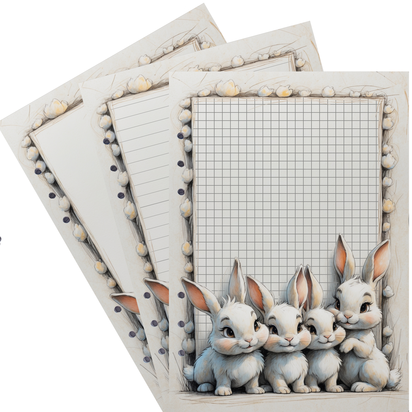 DIN A5 Ringbucheinlagen 6-fach Lochung mit Motiv | Happy Easter 23