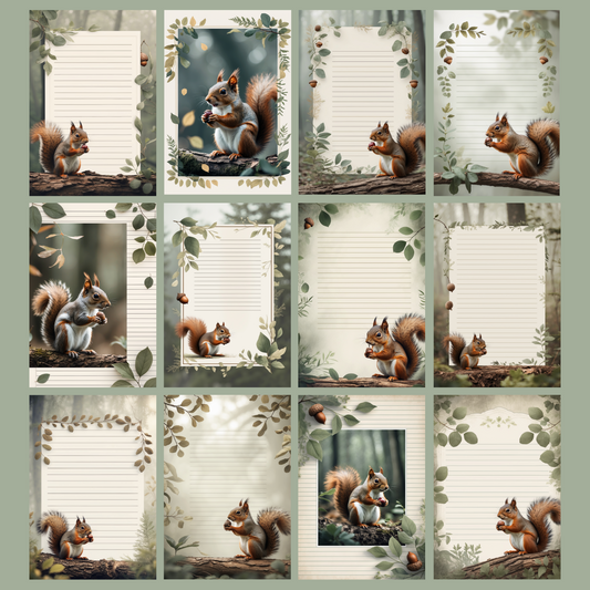 Squirrel Notizseiten | Digital Download | 100 Seiten | Liniert | A4