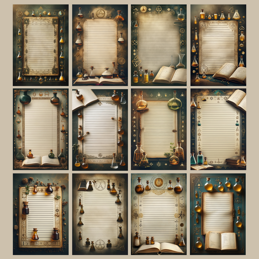 Alchemie Notizseiten | Digital Download | 100 Seiten | Liniert | A4