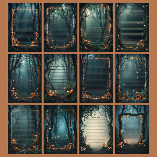Witch’s Forest Notizseiten | Digital Download | 100 Seiten | Liniert | A4