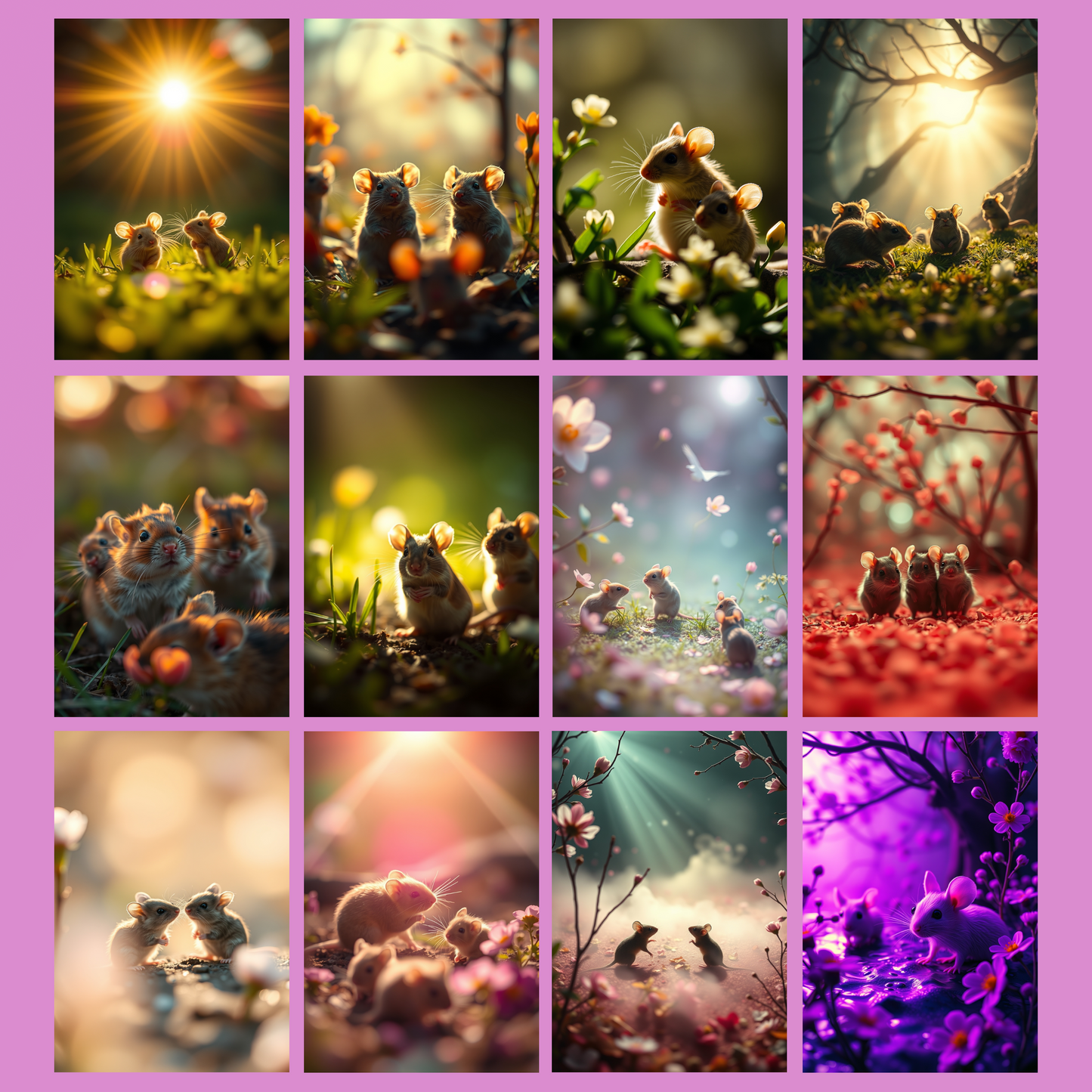Mice in Spring | Digital Download | 100 Bilder | Scrapbook | DIN A4