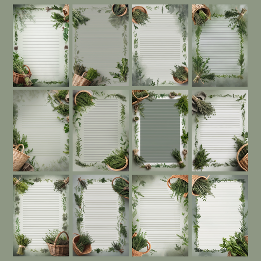 Wild Herbs Notizseiten | Digital Download | 100 Seiten | Liniert | A4