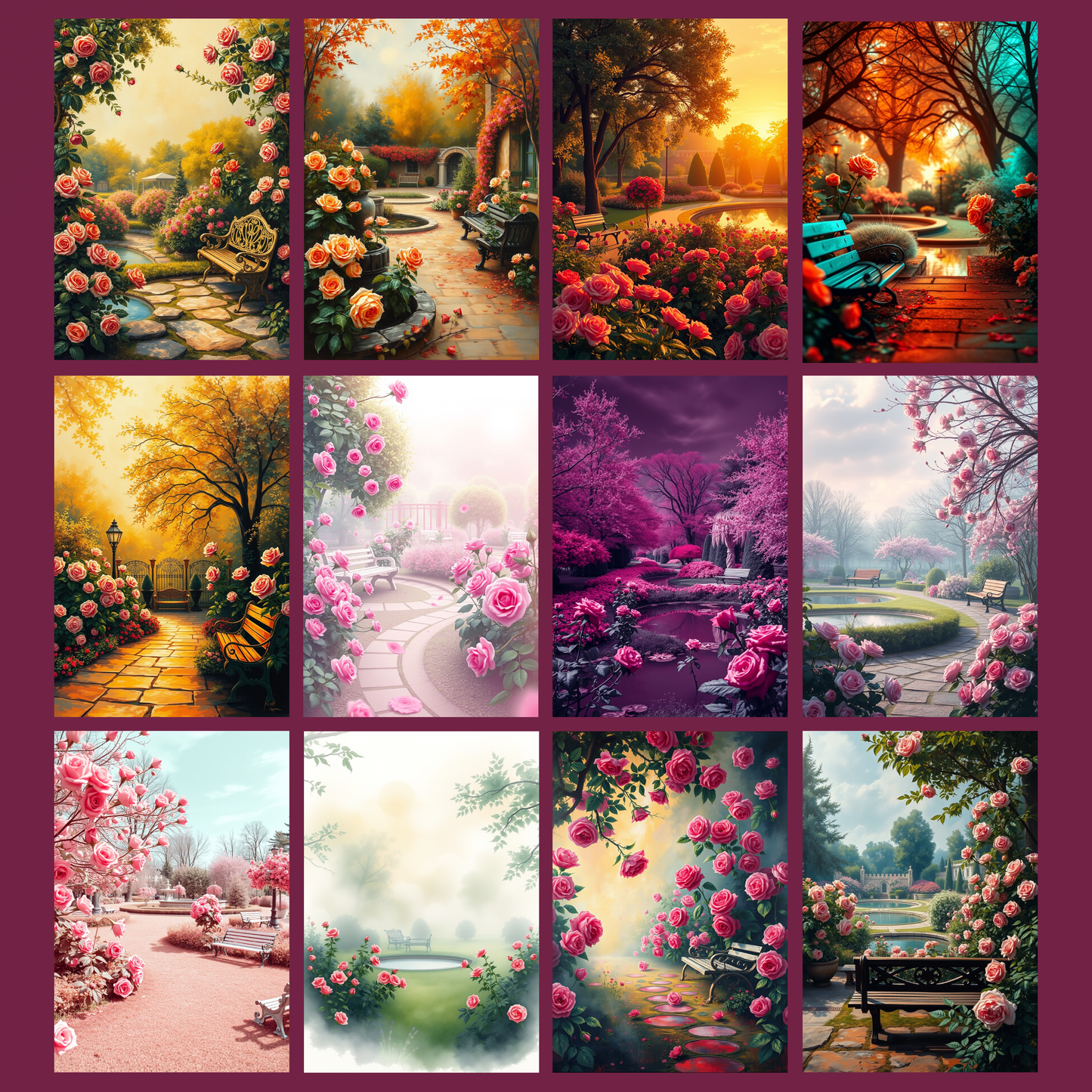 Rose Garden | Digital Download | 100 Bilder | Scrapbook | DIN A4