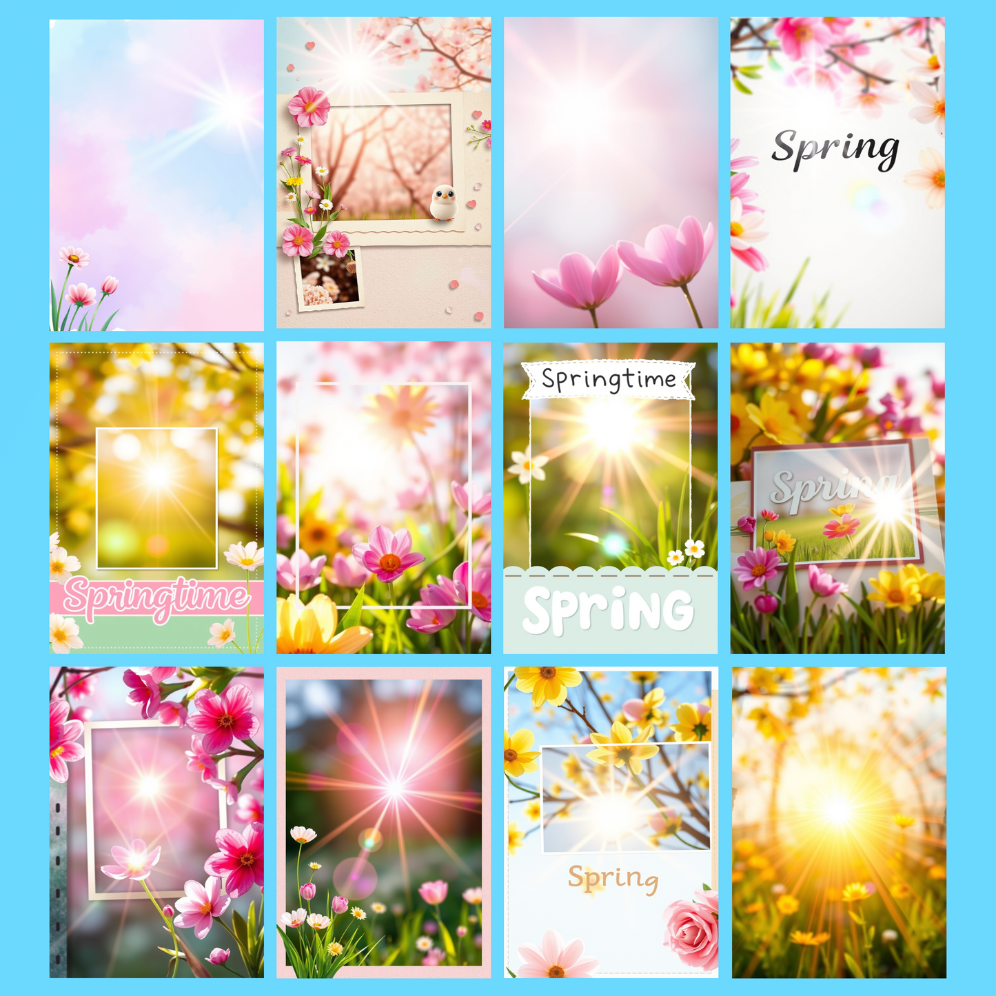 Sunny Spring | Digital Download | 100 Bilder | Scrapbook | DIN A4