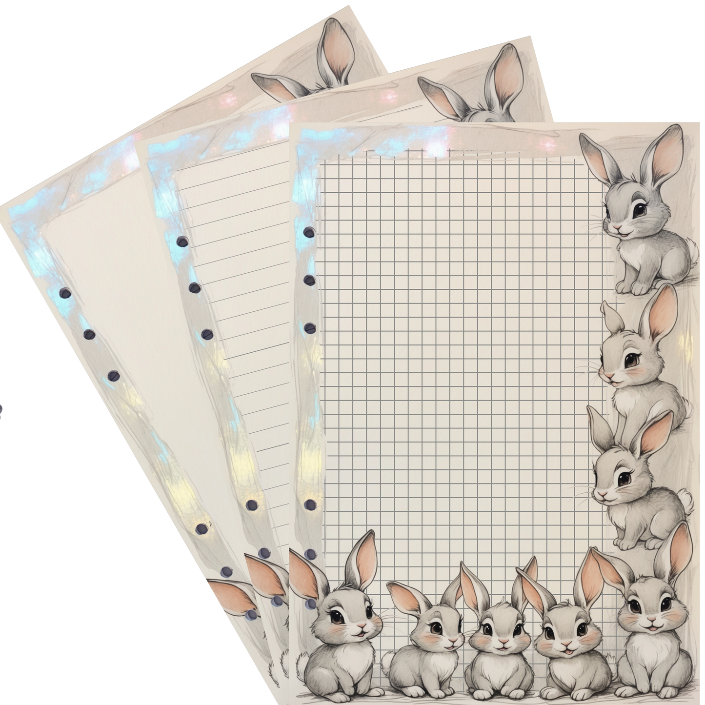 DIN A5 Ringbucheinlagen 6-fach Lochung mit Motiv | Happy Easter 32