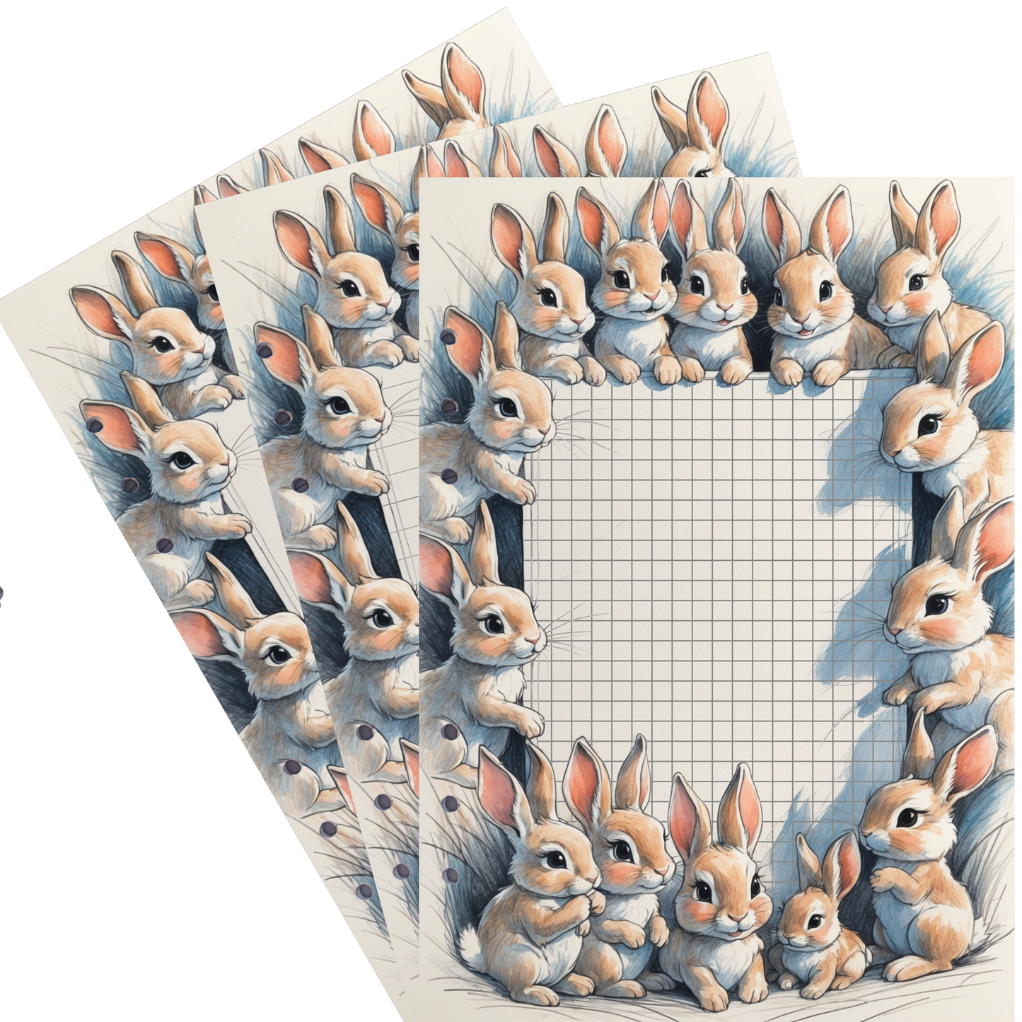 DIN A5 Ringbucheinlagen 6-fach Lochung mit Motiv | Happy Easter 34