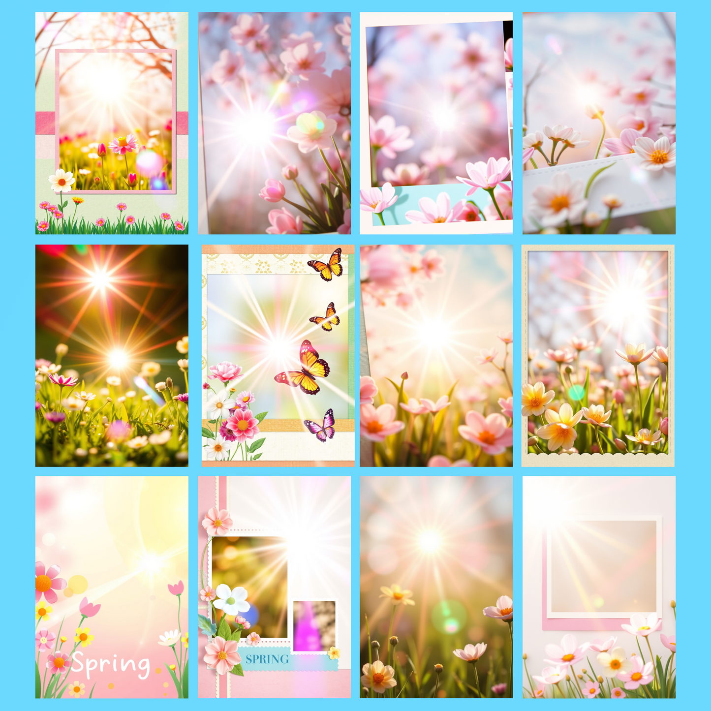 Sunny Spring | Digital Download | 100 Bilder | Scrapbook | DIN A4