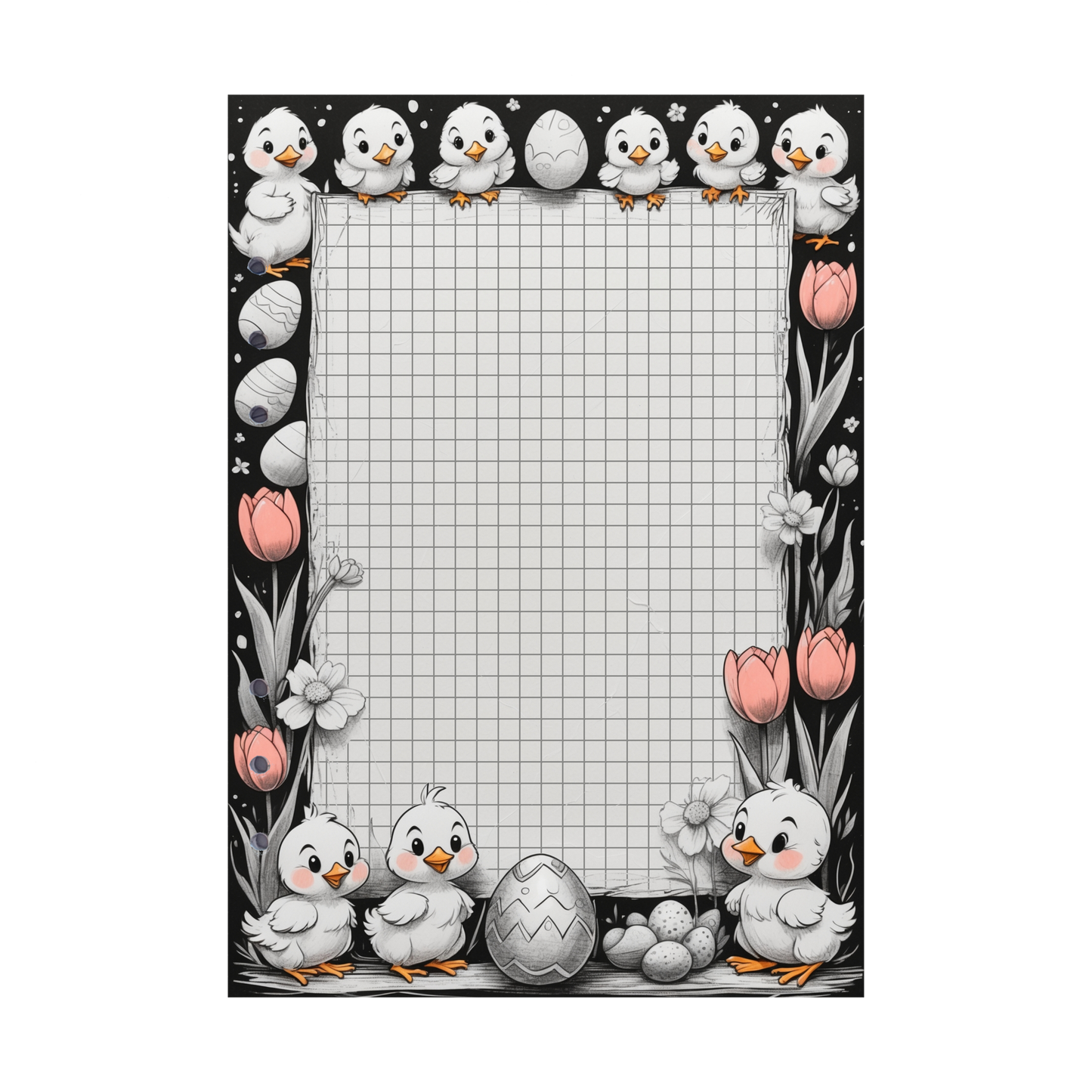 DIN A5 Ringbucheinlagen 6-fach Lochung mit Motiv | Happy Easter 43