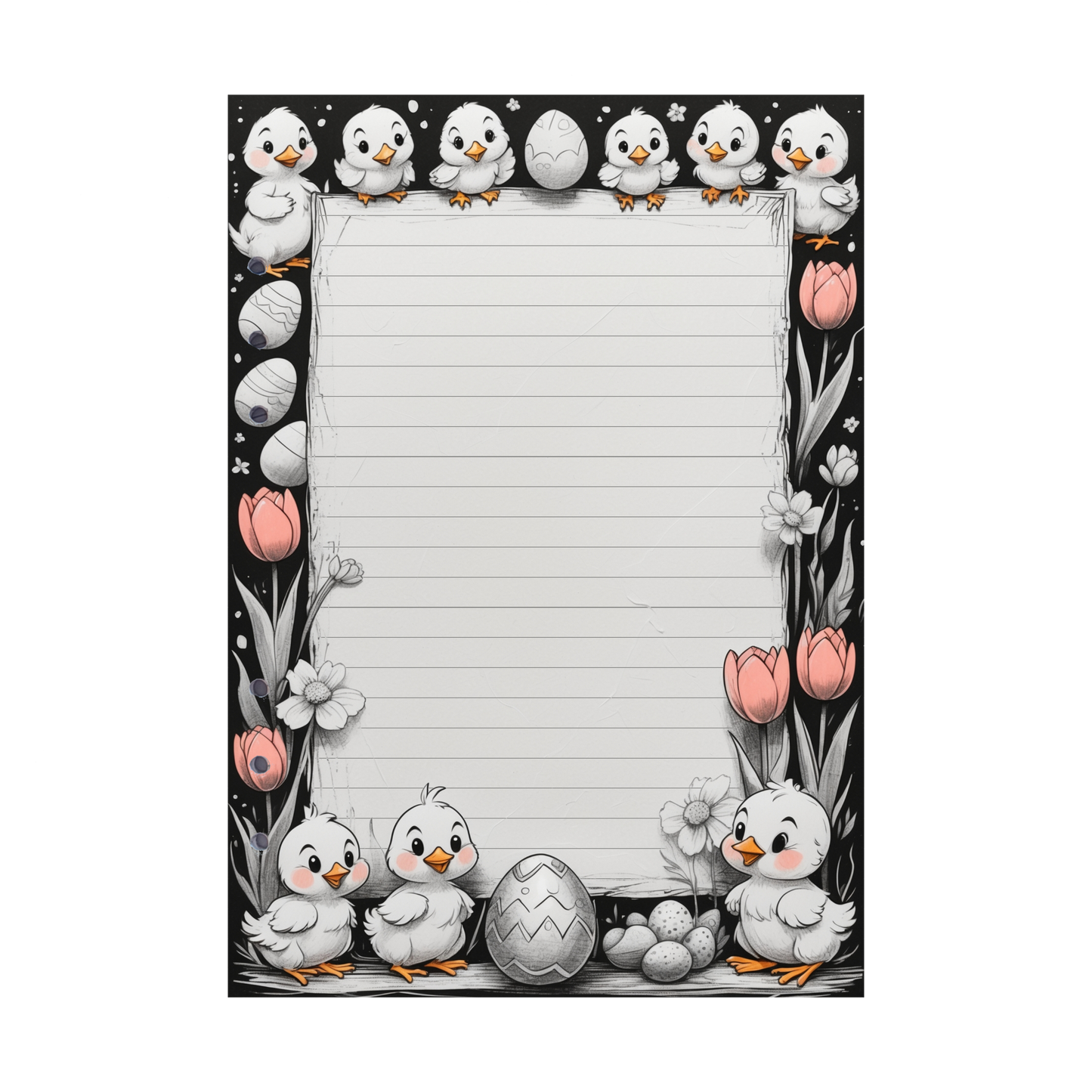 DIN A5 Ringbucheinlagen 6-fach Lochung mit Motiv | Happy Easter 43
