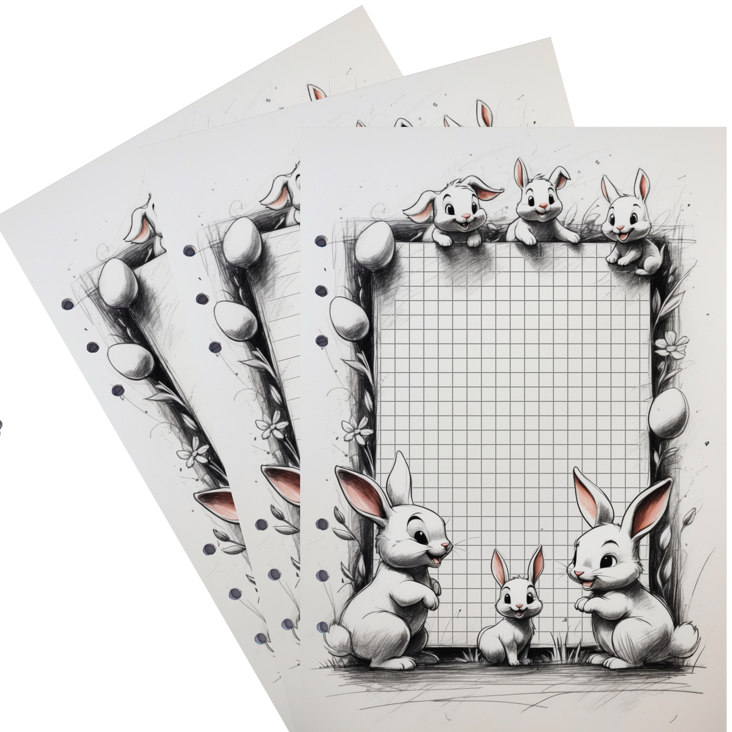DIN A5 Ringbucheinlagen 6-fach Lochung mit Motiv | Happy Easter 46