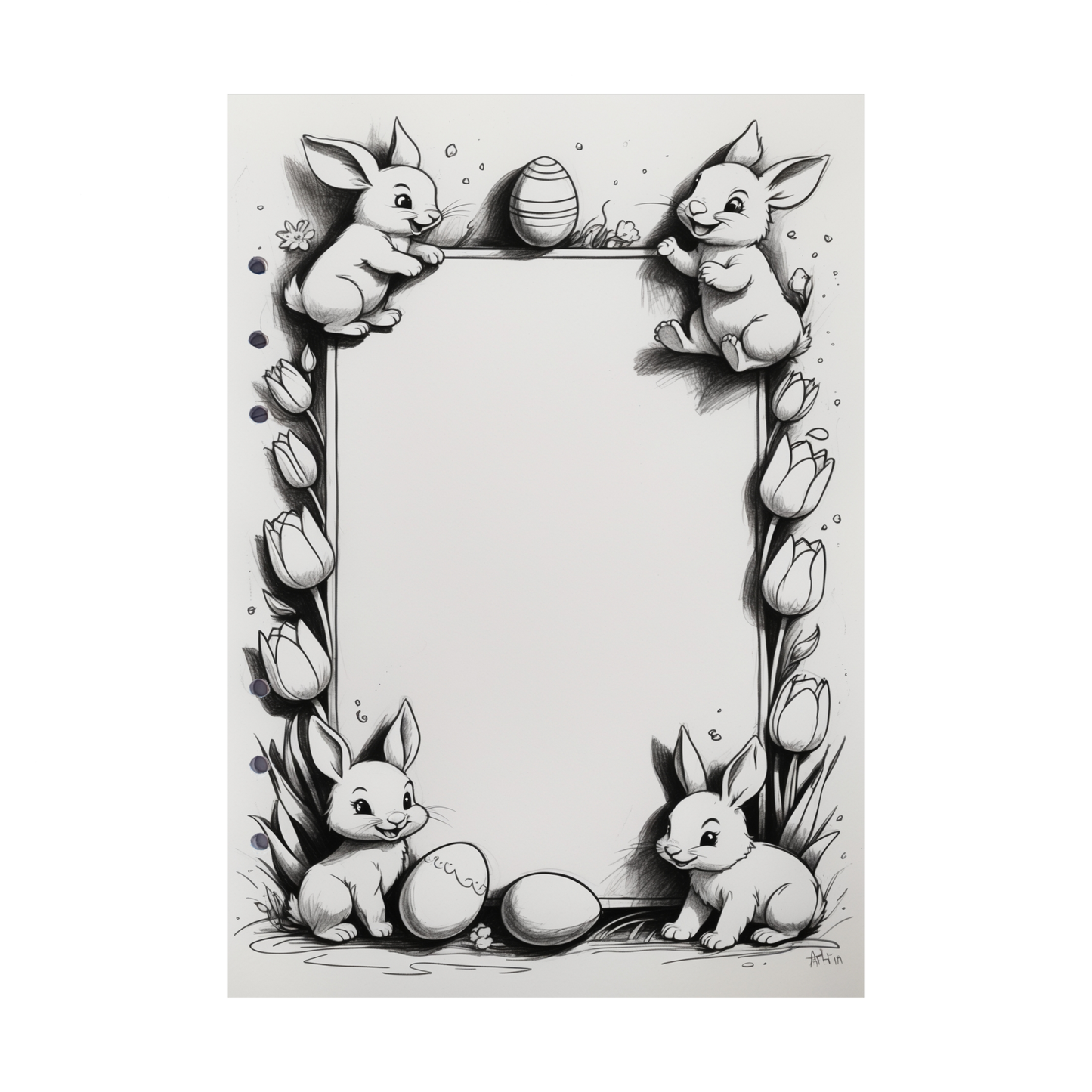 DIN A5 Ringbucheinlagen 6-fach Lochung mit Motiv | Happy Easter 48