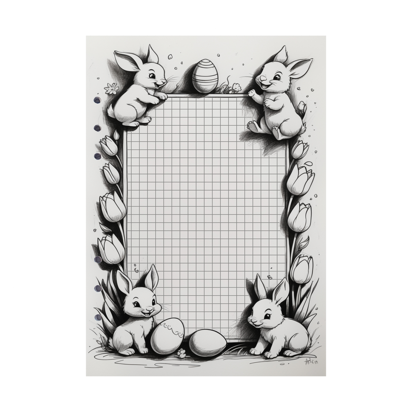 DIN A5 Ringbucheinlagen 6-fach Lochung mit Motiv | Happy Easter 48