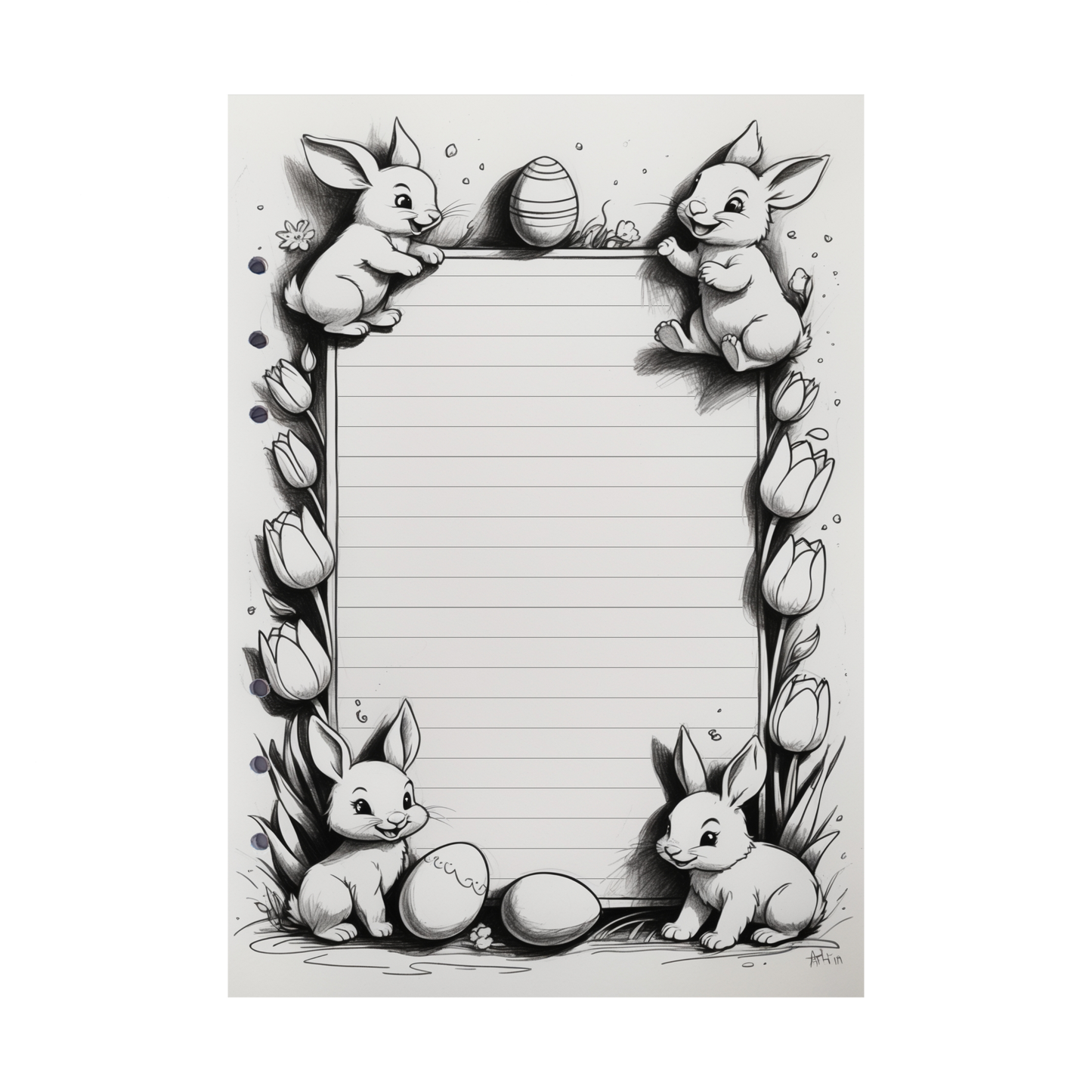 DIN A5 Ringbucheinlagen 6-fach Lochung mit Motiv | Happy Easter 48