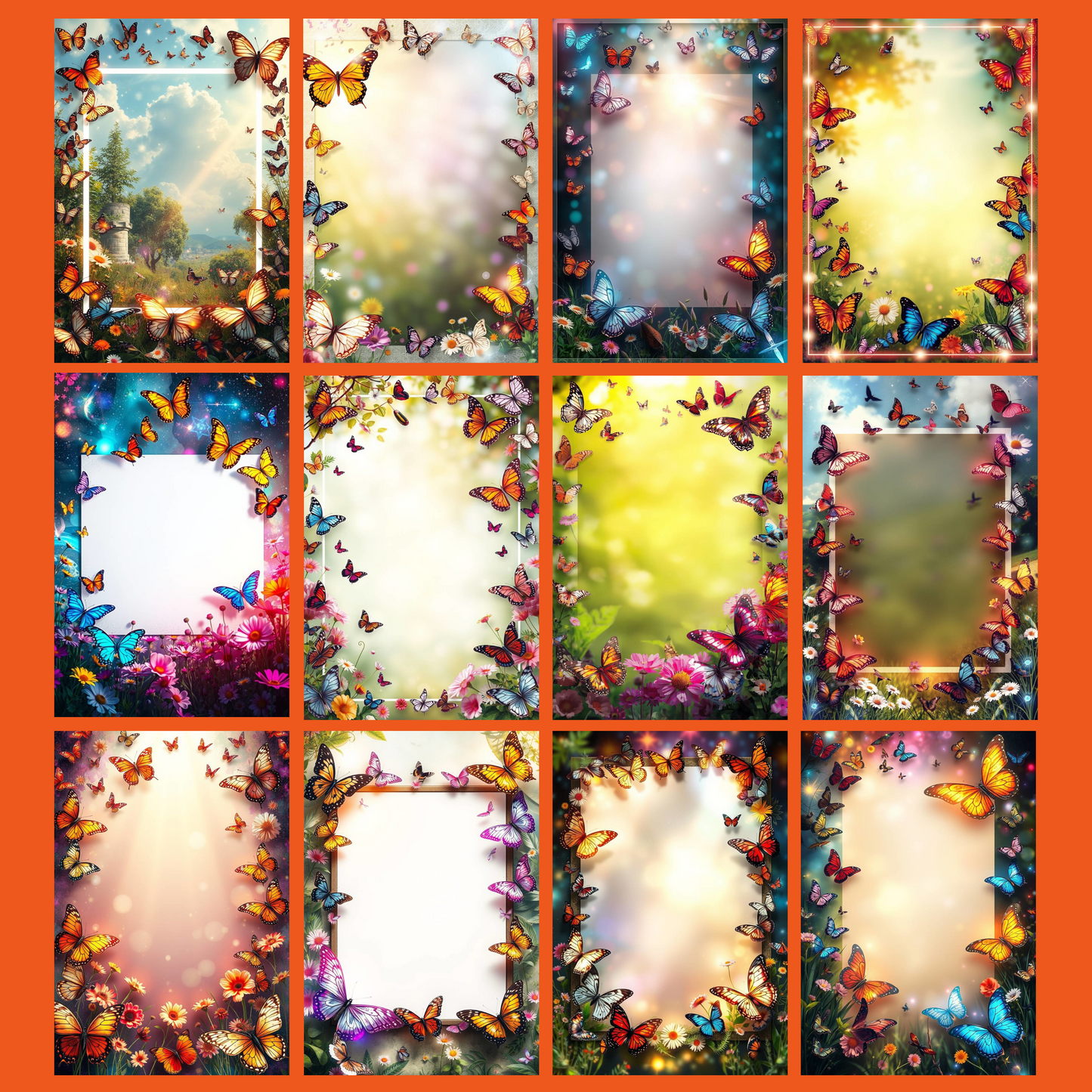 Butterfly-Crafting-Set | Digital Download | 100 Bilder | Scrapbook | A4