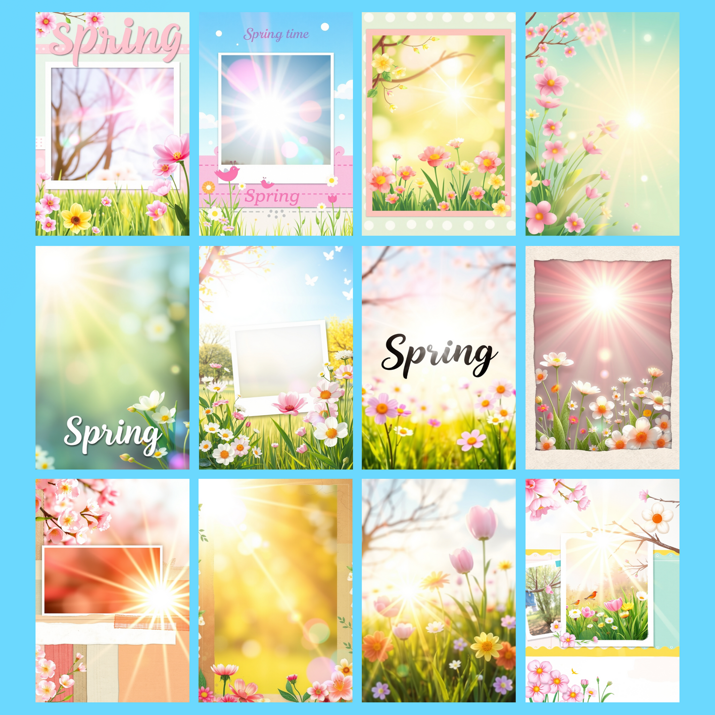Sunny Spring | Digital Download | 100 Bilder | Scrapbook | DIN A4