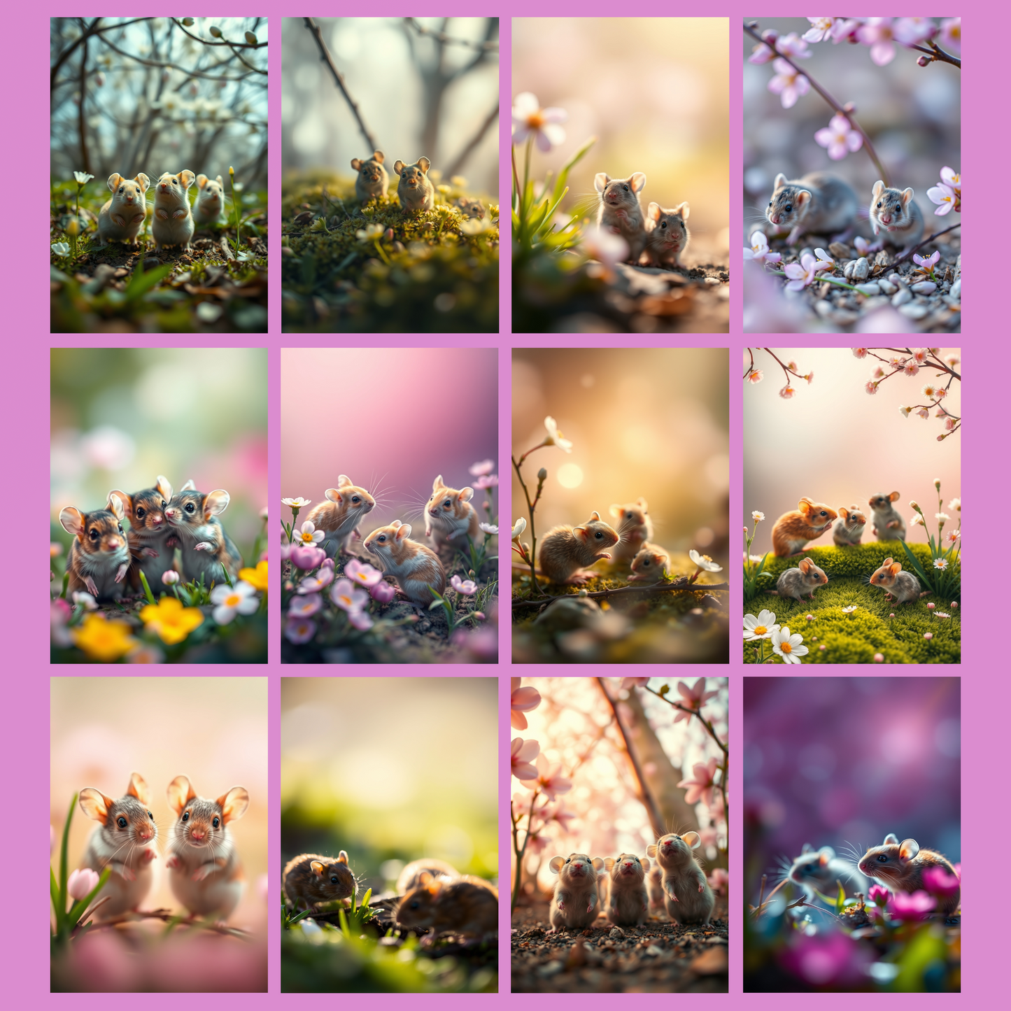 Mice in Spring | Digital Download | 100 Bilder | Scrapbook | DIN A4