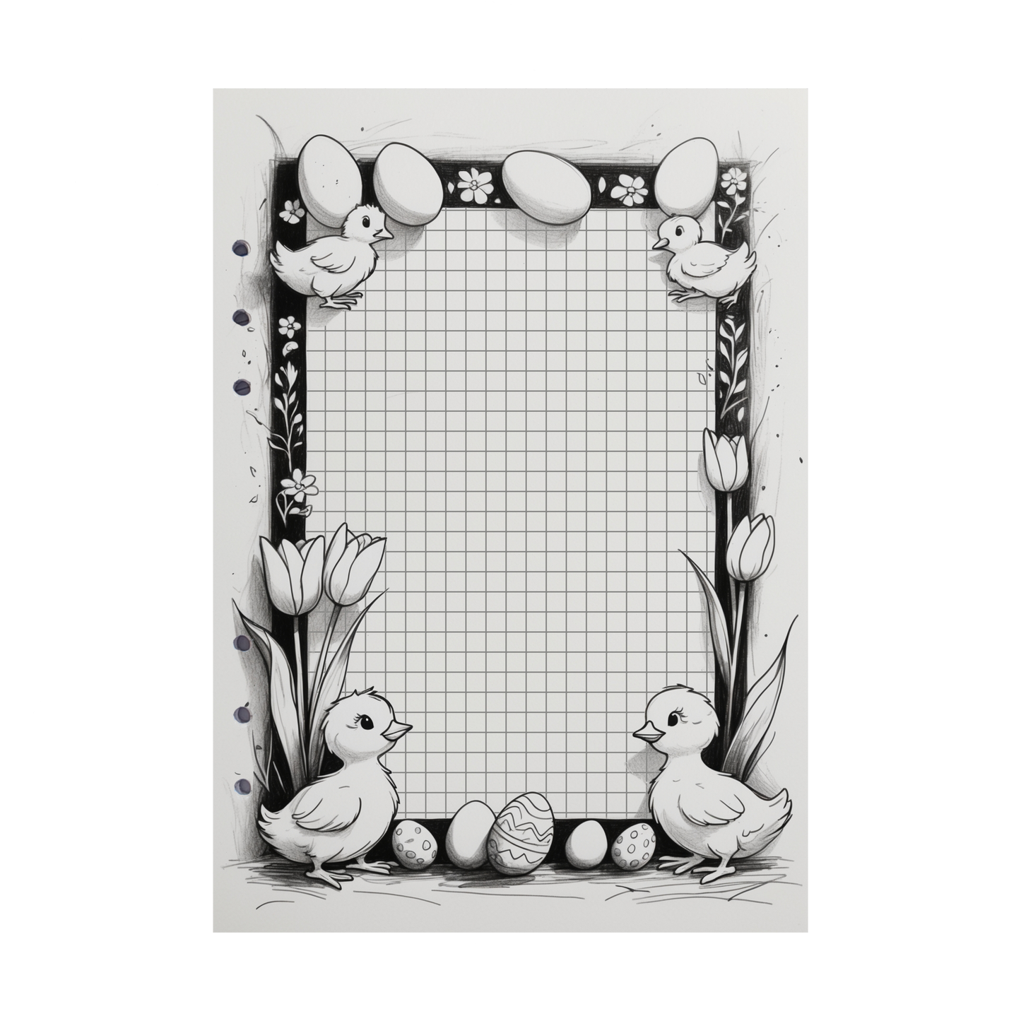 DIN A5 Ringbucheinlagen 6-fach Lochung mit Motiv | Happy Easter 56
