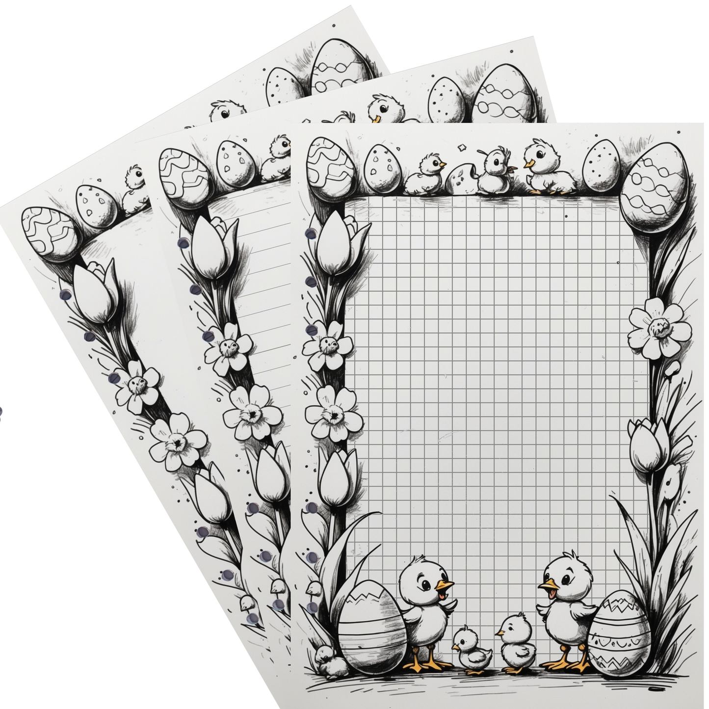 DIN A5 Ringbucheinlagen 6-fach Lochung mit Motiv | Happy Easter 57