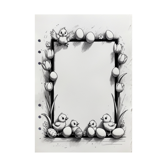 DIN A5 Ringbucheinlagen 6-fach Lochung mit Motiv | Happy Easter 58