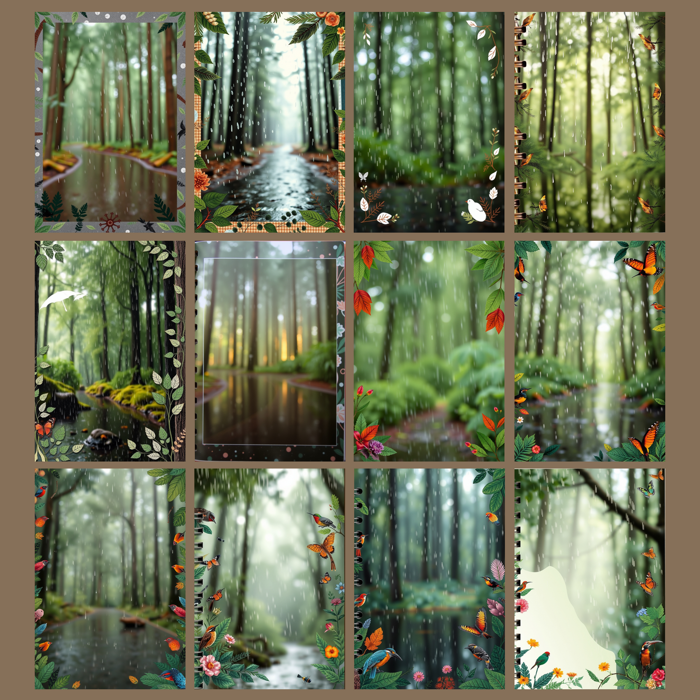 Rainy Forest | Digital Download | 100 Bilder | Scrapbook | DIN A4