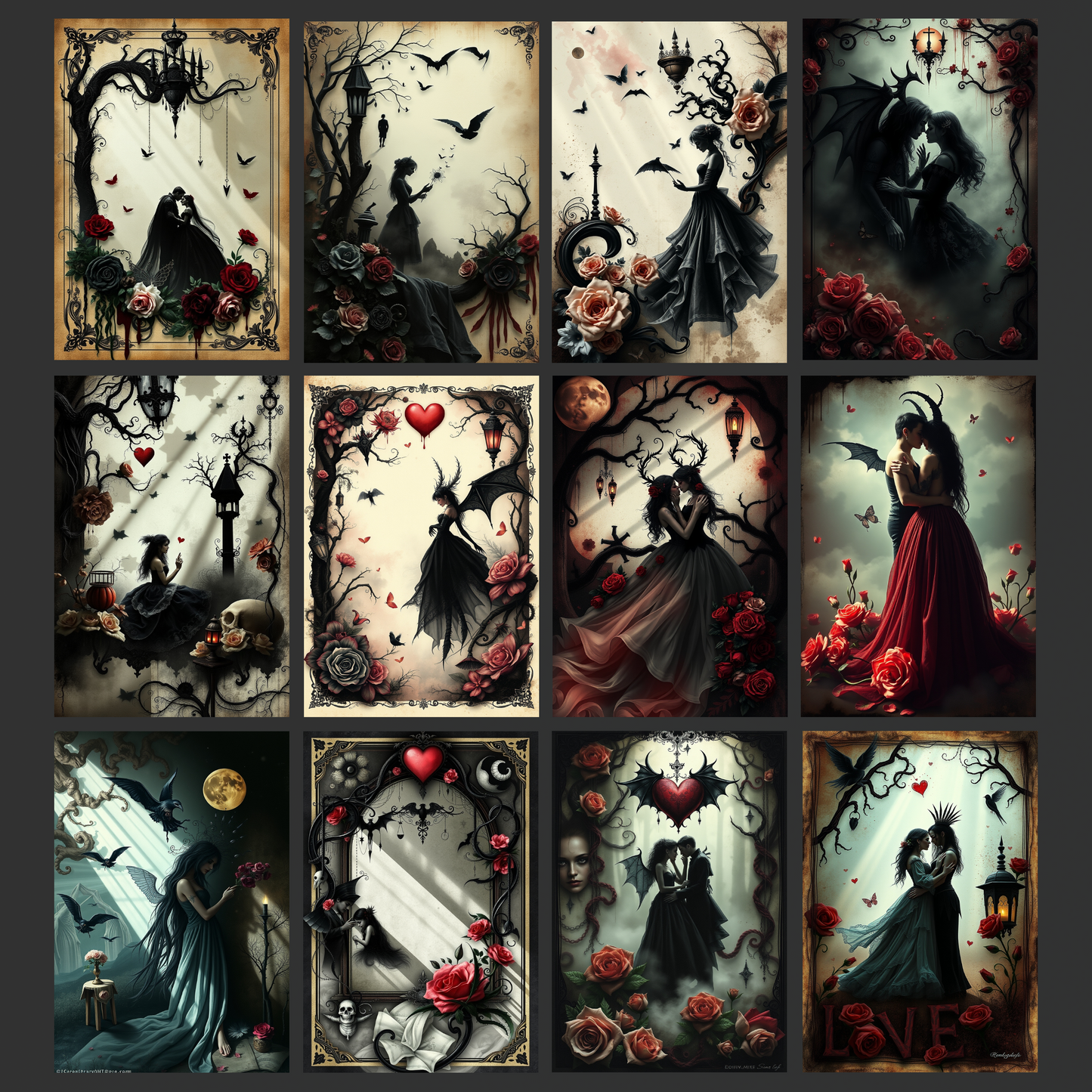 Gothic Love | Digital Download | 100 Bilder | Scrapbook | DIN A4