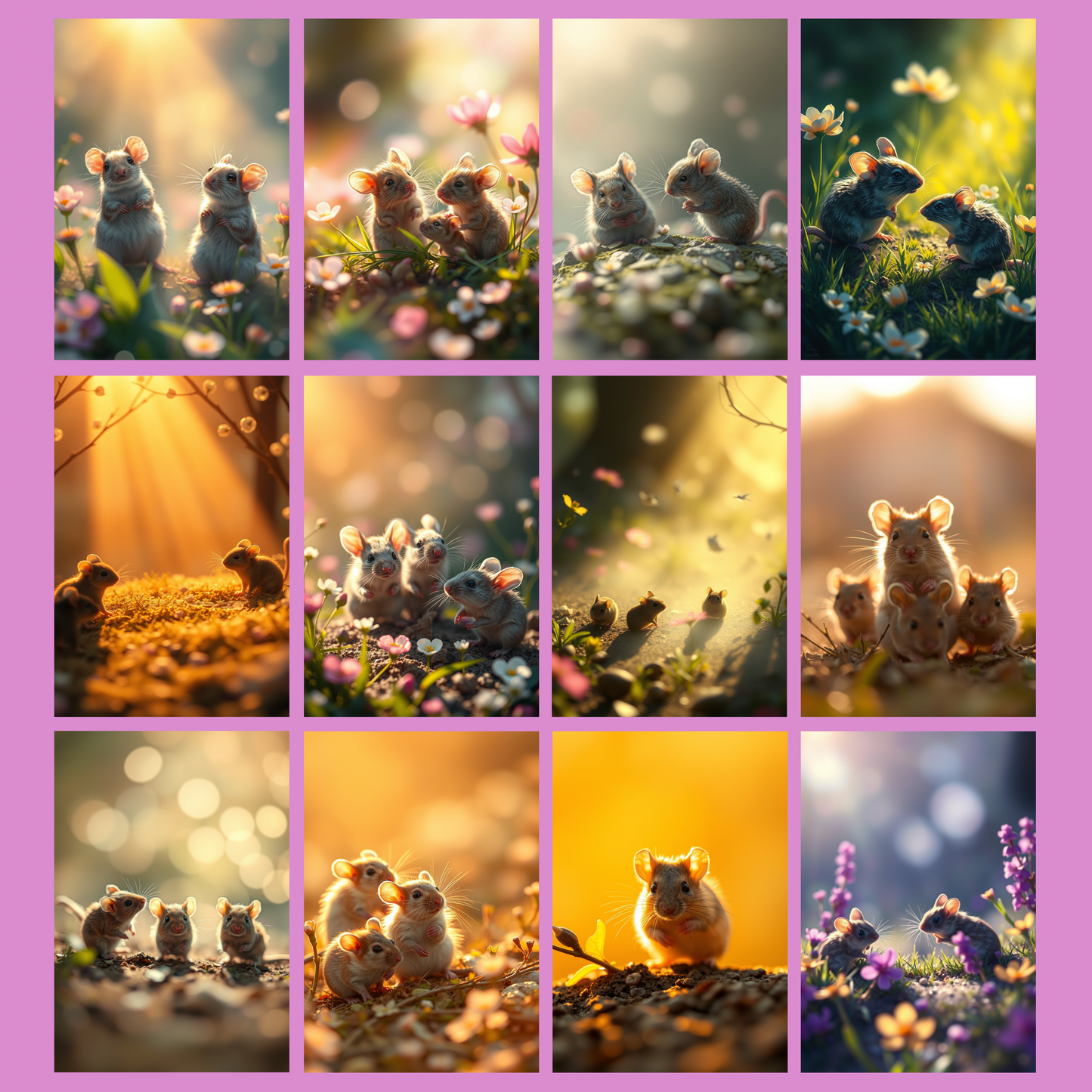 Mice in Spring | Digital Download | 100 Bilder | Scrapbook | DIN A4