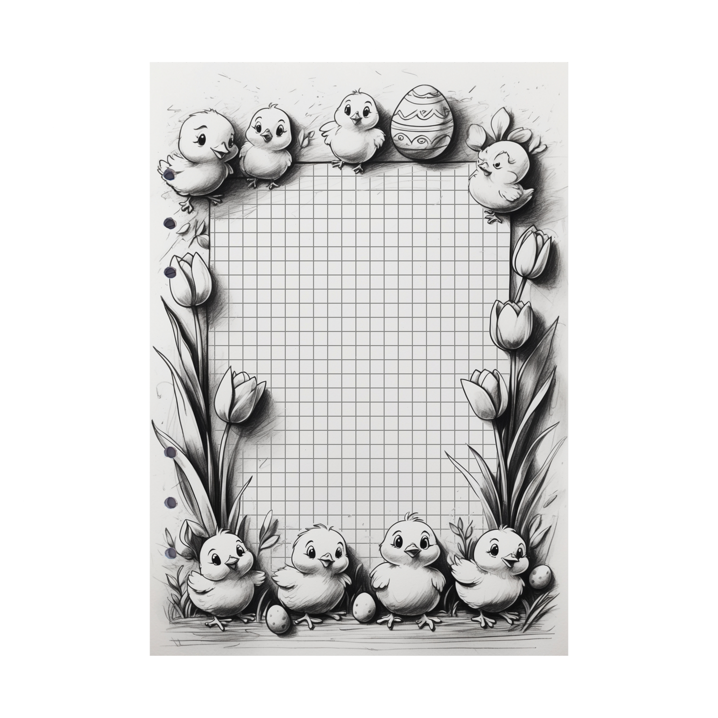DIN A5 Ringbucheinlagen 6-fach Lochung mit Motiv | Happy Easter 63