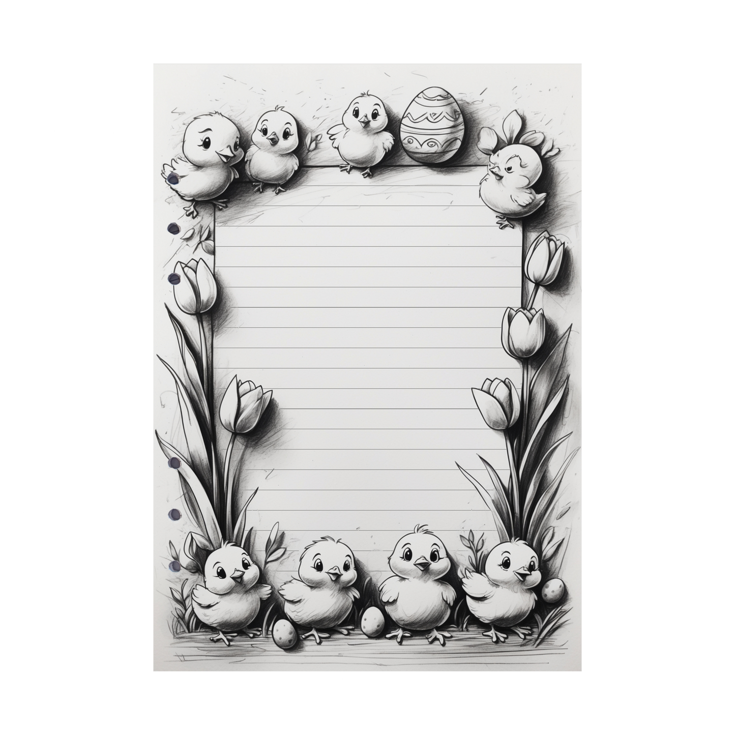 DIN A5 Ringbucheinlagen 6-fach Lochung mit Motiv | Happy Easter 63