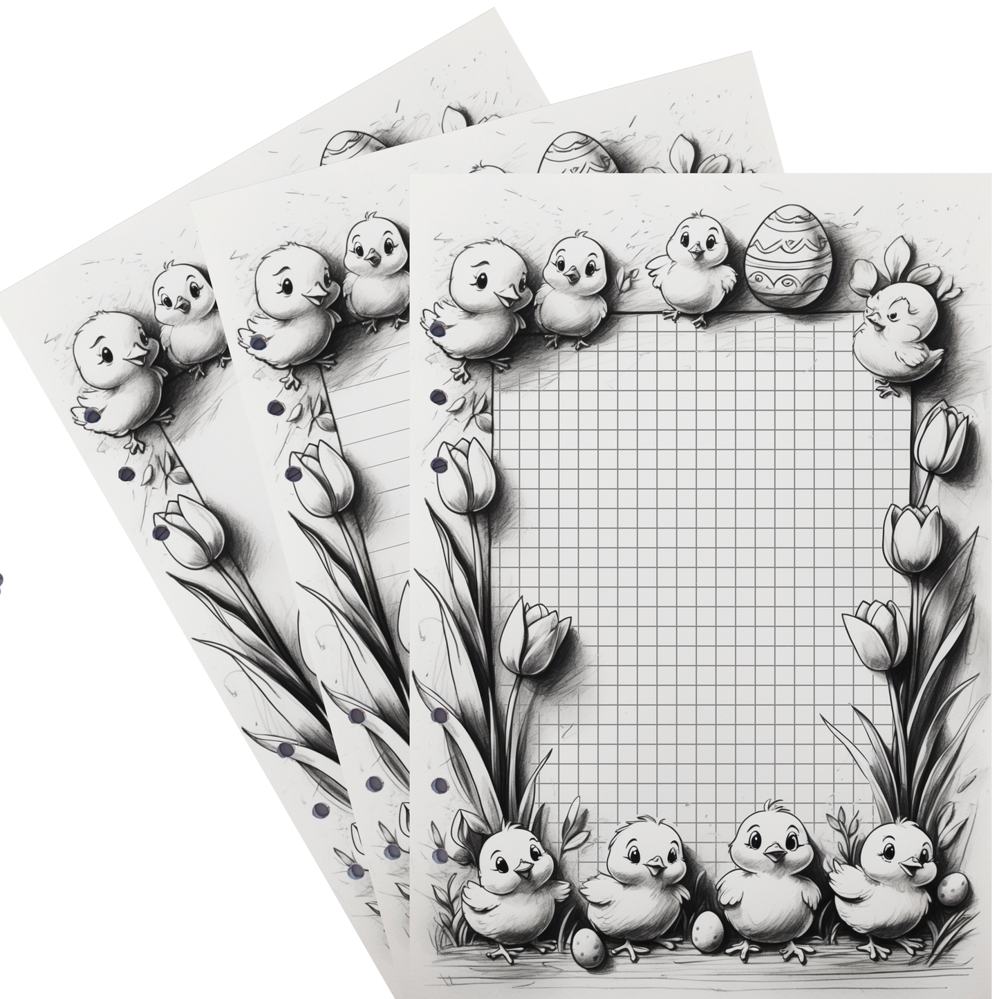DIN A5 Ringbucheinlagen 6-fach Lochung mit Motiv | Happy Easter 63