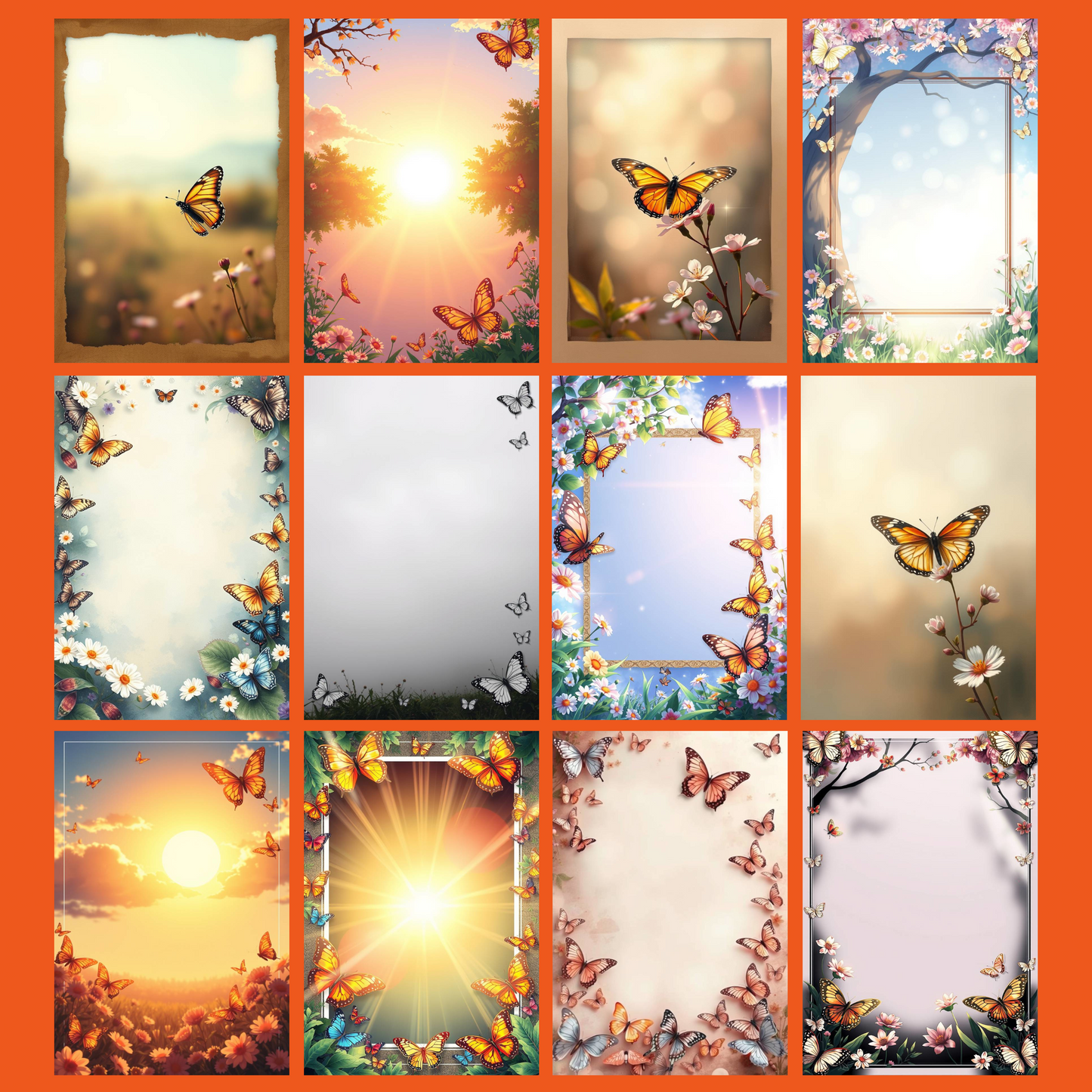 Butterfly-Crafting-Set | Digital Download | 100 Bilder | Scrapbook | A4