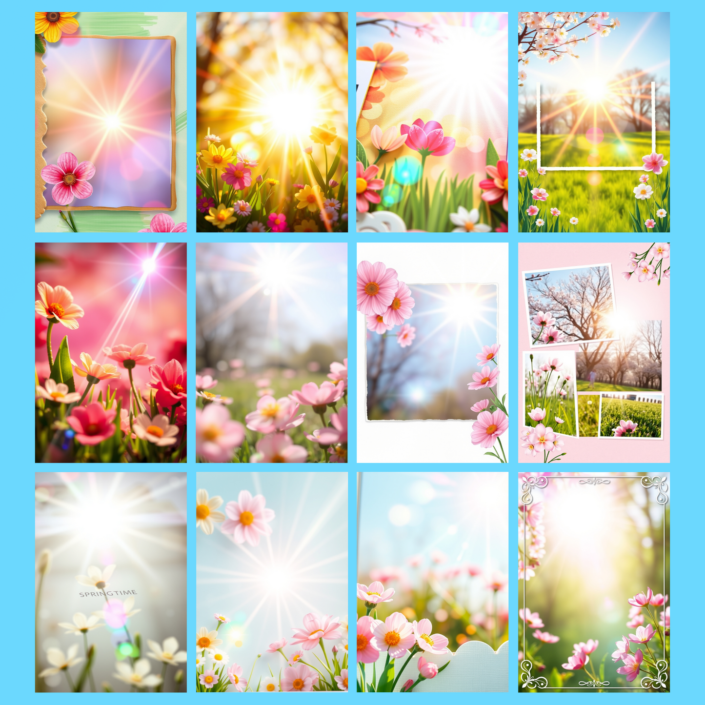 Sunny Spring | Digital Download | 100 Bilder | Scrapbook | DIN A4