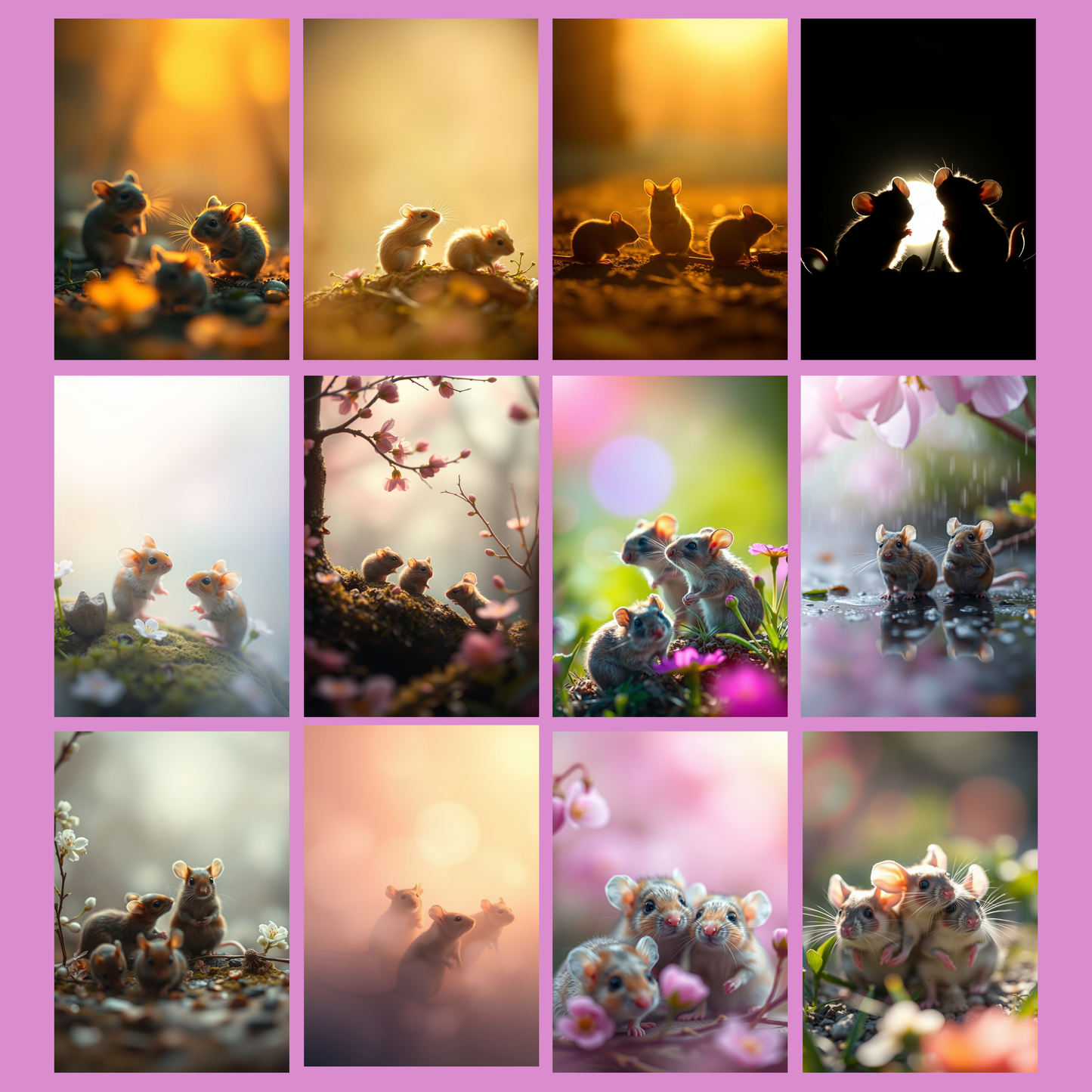 Mice in Spring | Digital Download | 100 Bilder | Scrapbook | DIN A4