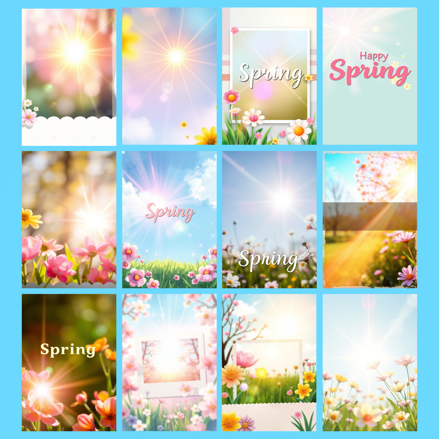 Sunny Spring | Digital Download | 100 Bilder | Scrapbook | DIN A4