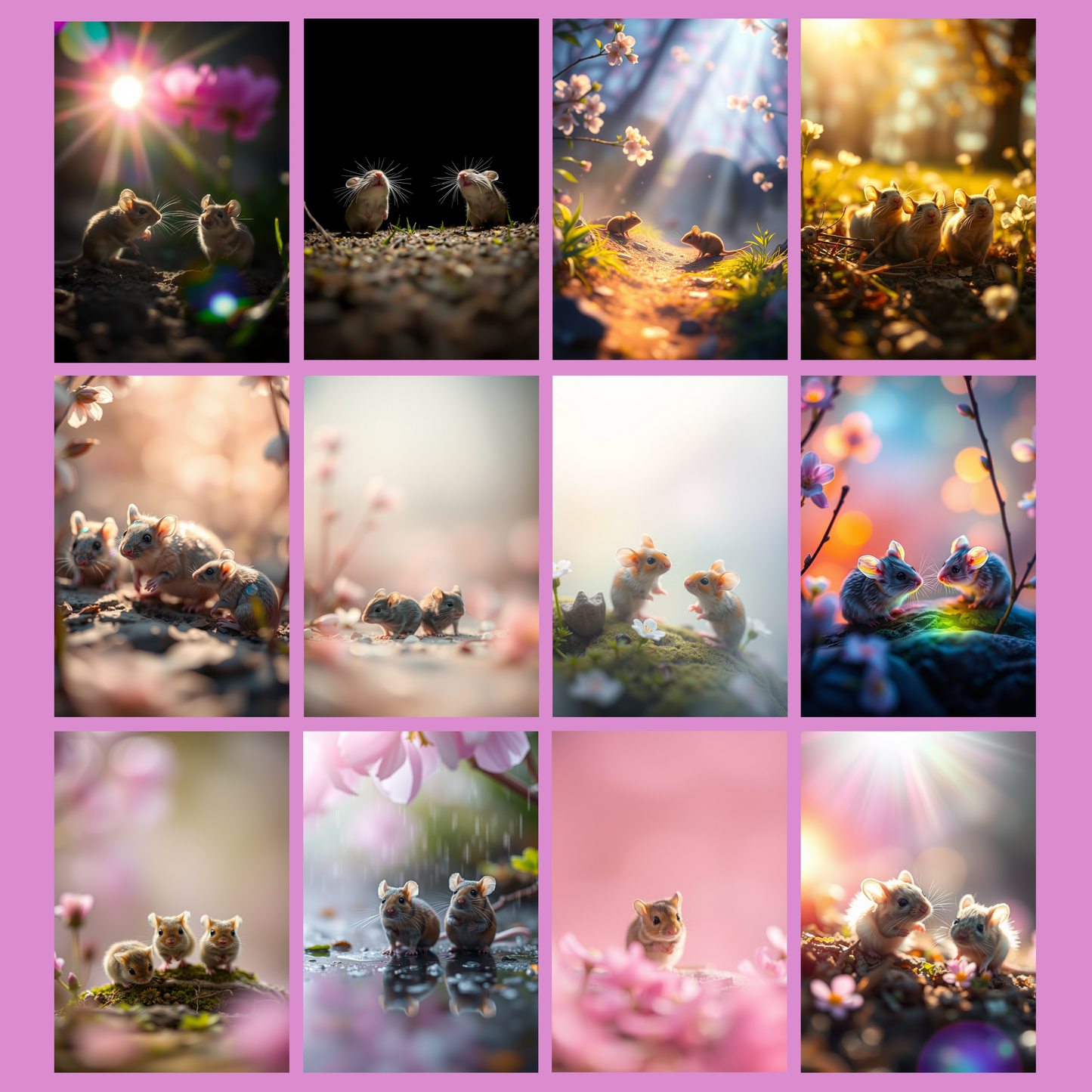 Mice in Spring | Digital Download | 100 Bilder | Scrapbook | DIN A4