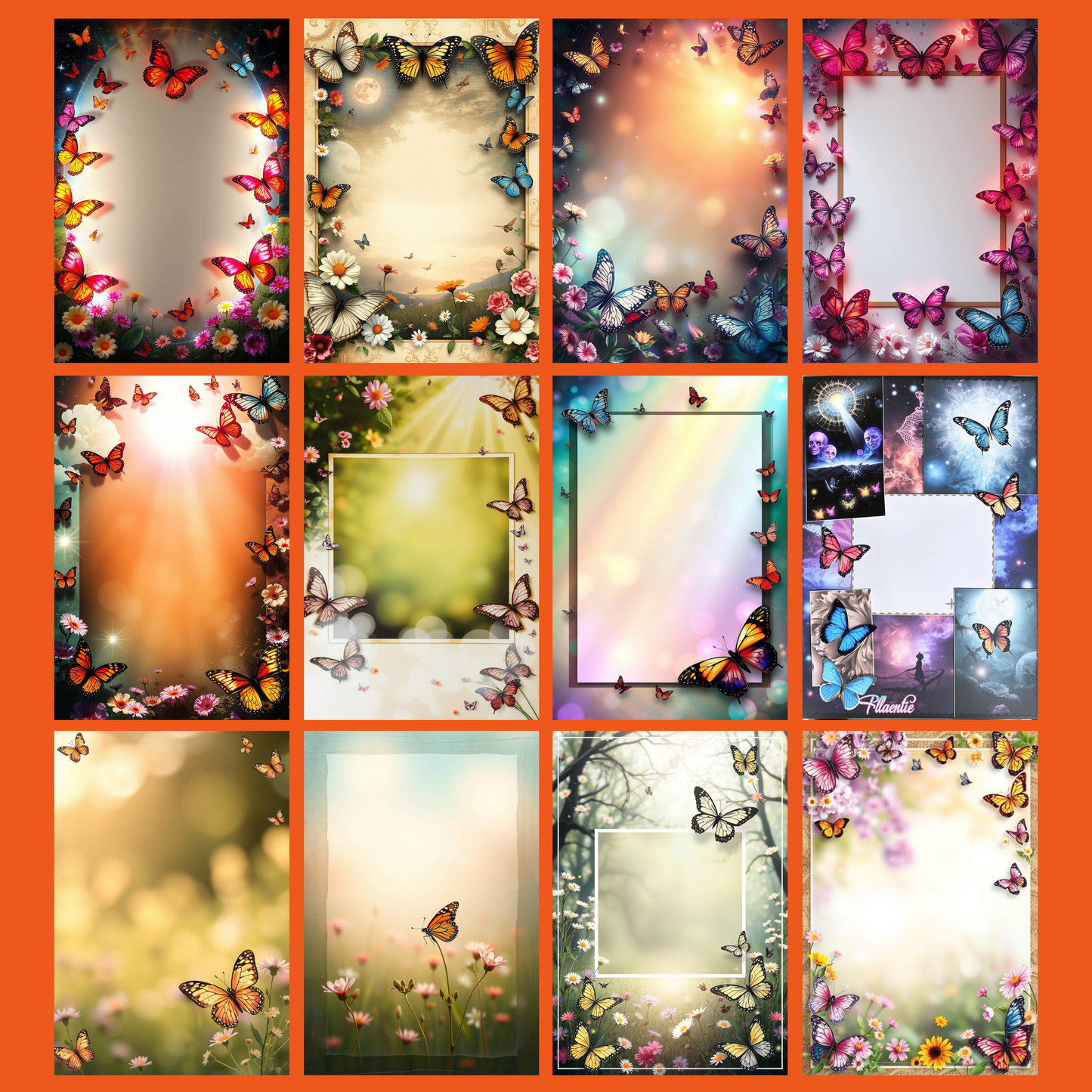 Butterfly-Crafting-Set | Digital Download | 100 Bilder | Scrapbook | A4