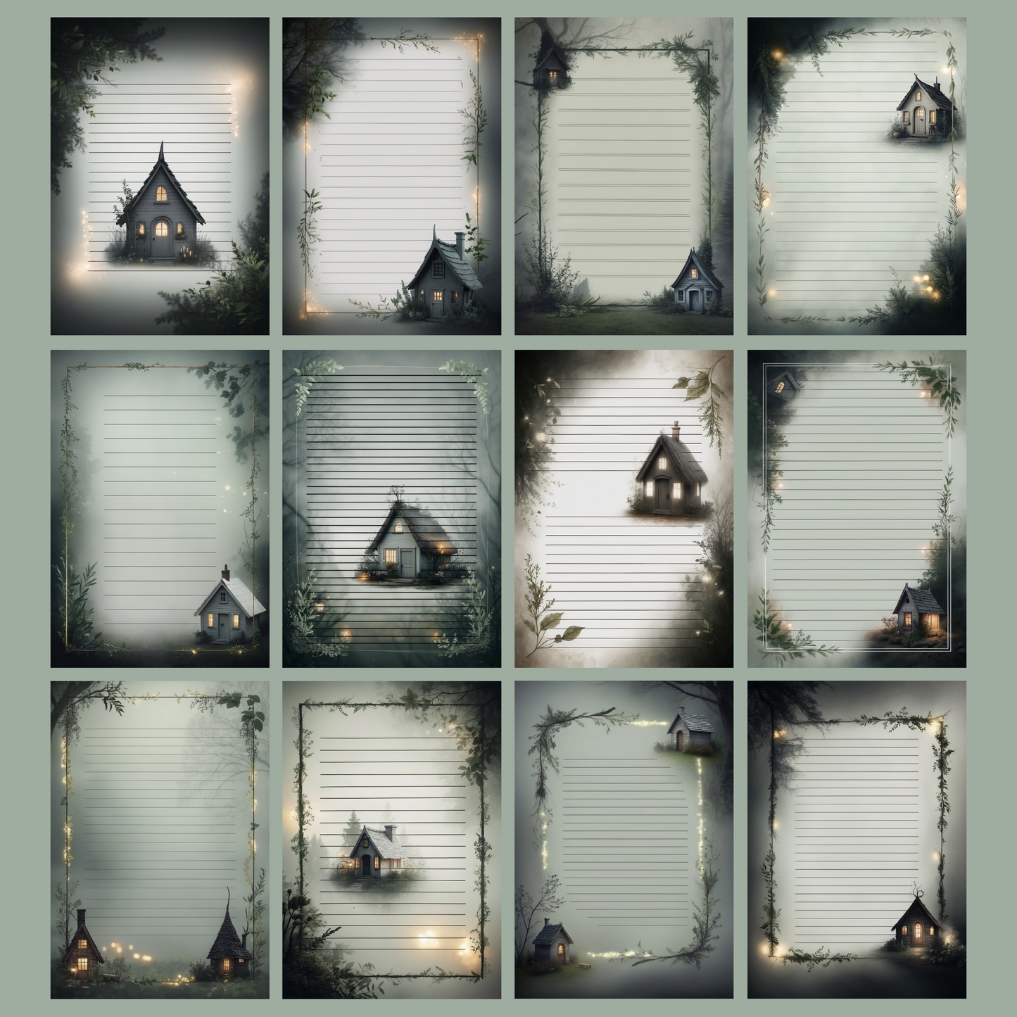 Witch’s House Notizseiten | Digital Download | 100 Seiten | Liniert | A4