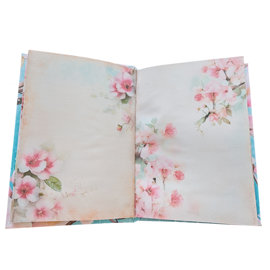 Illustriertes Notizbuch | Motiv Blossom Rain | DIN A5 Hardcover | 160 Seiten
