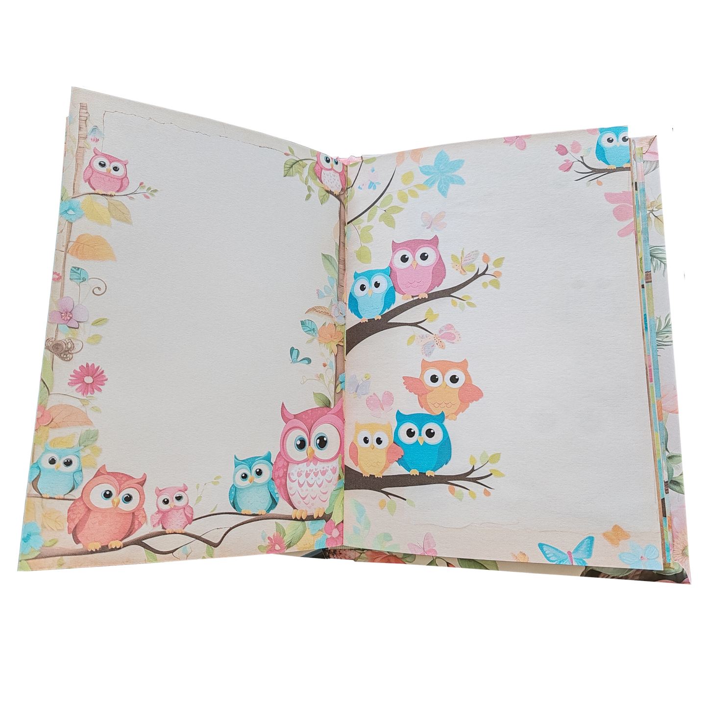 Illustriertes Notizbuch | Motiv Crazy Owls | DIN A5 Hardcover | 160 Seiten