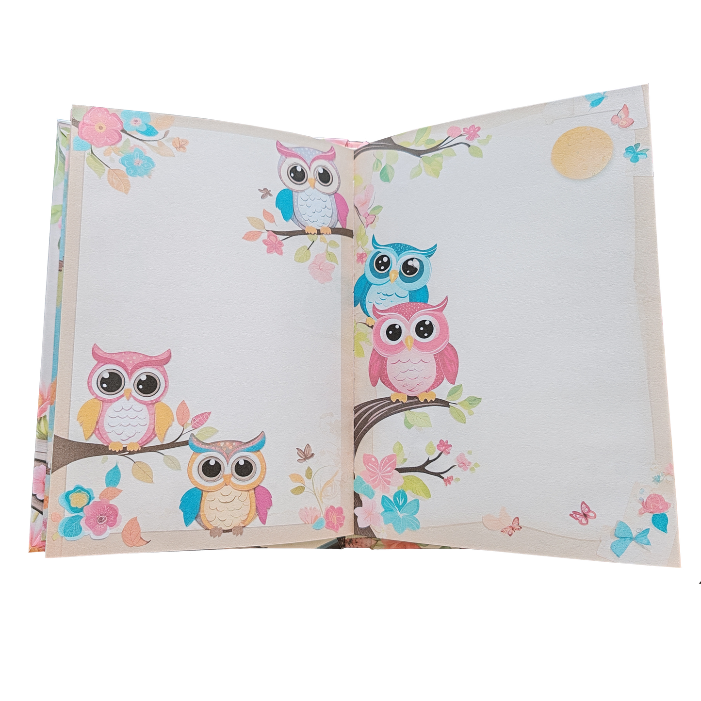 Illustriertes Notizbuch | Motiv Crazy Owls | DIN A5 Hardcover | 160 Seiten