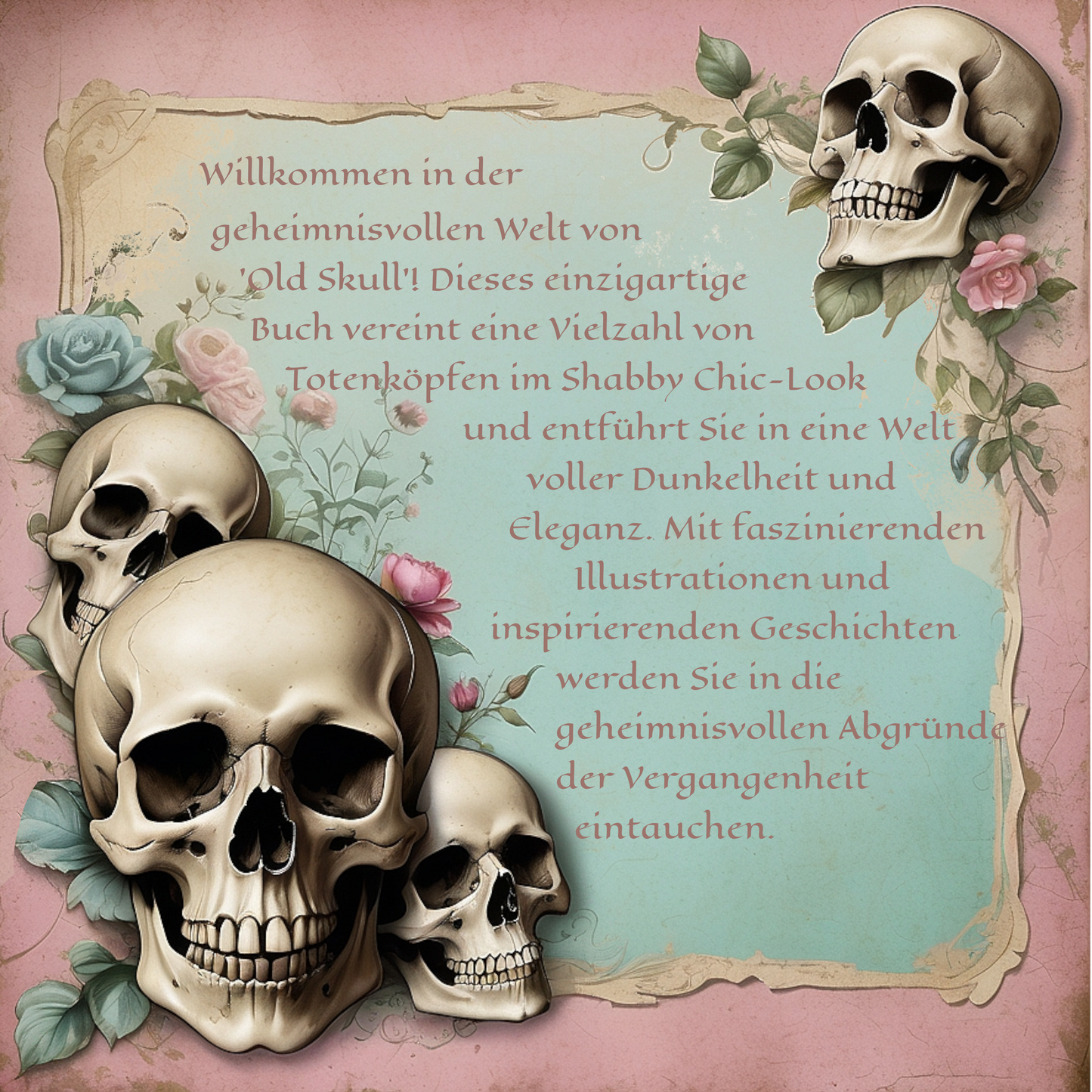 Illustriertes Notizbuch | Motiv Old Skull | DIN A5 Hardcover | 160 Seiten